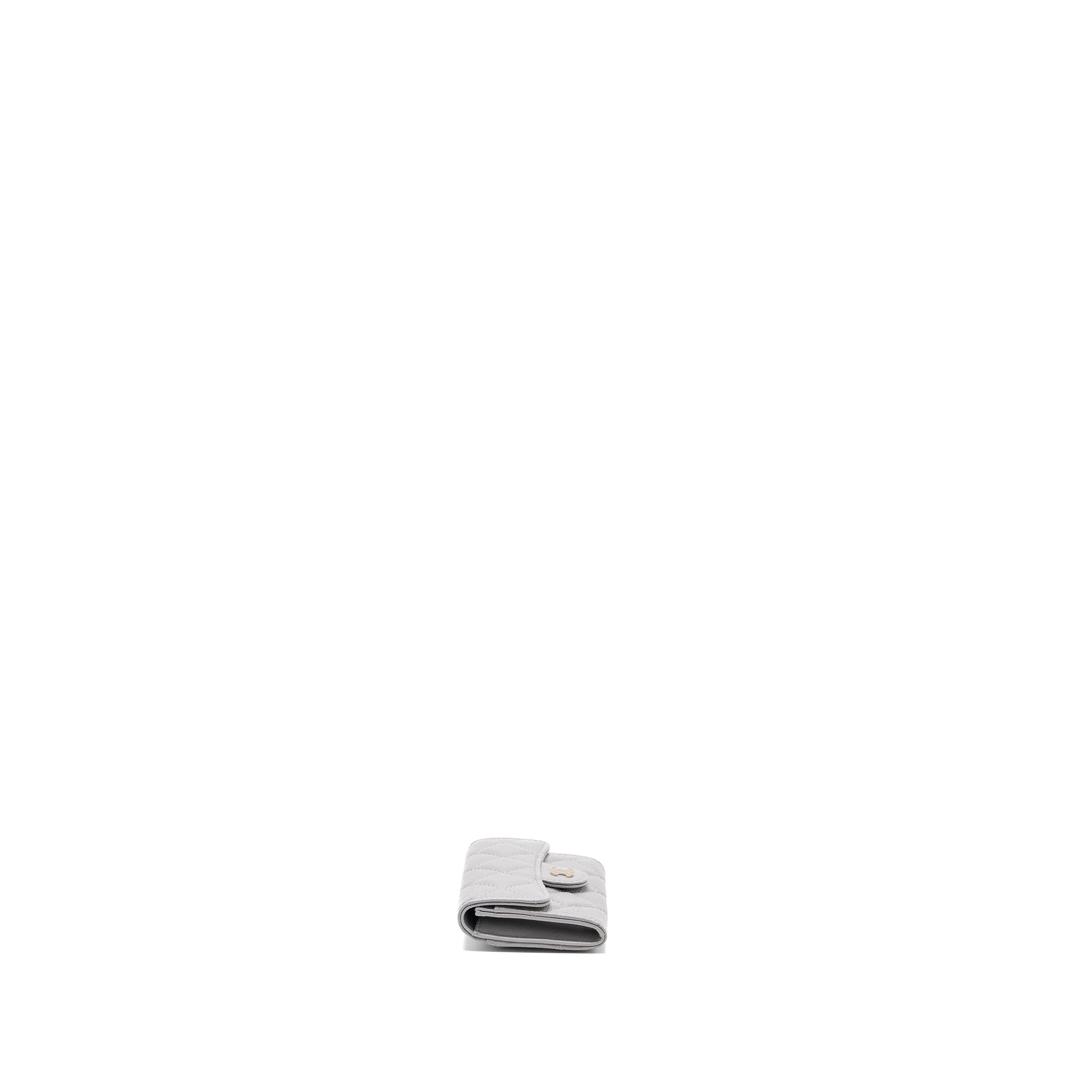 Chanel Classic Flap Card Holder Caviar Light Grey LGHW - Image 3