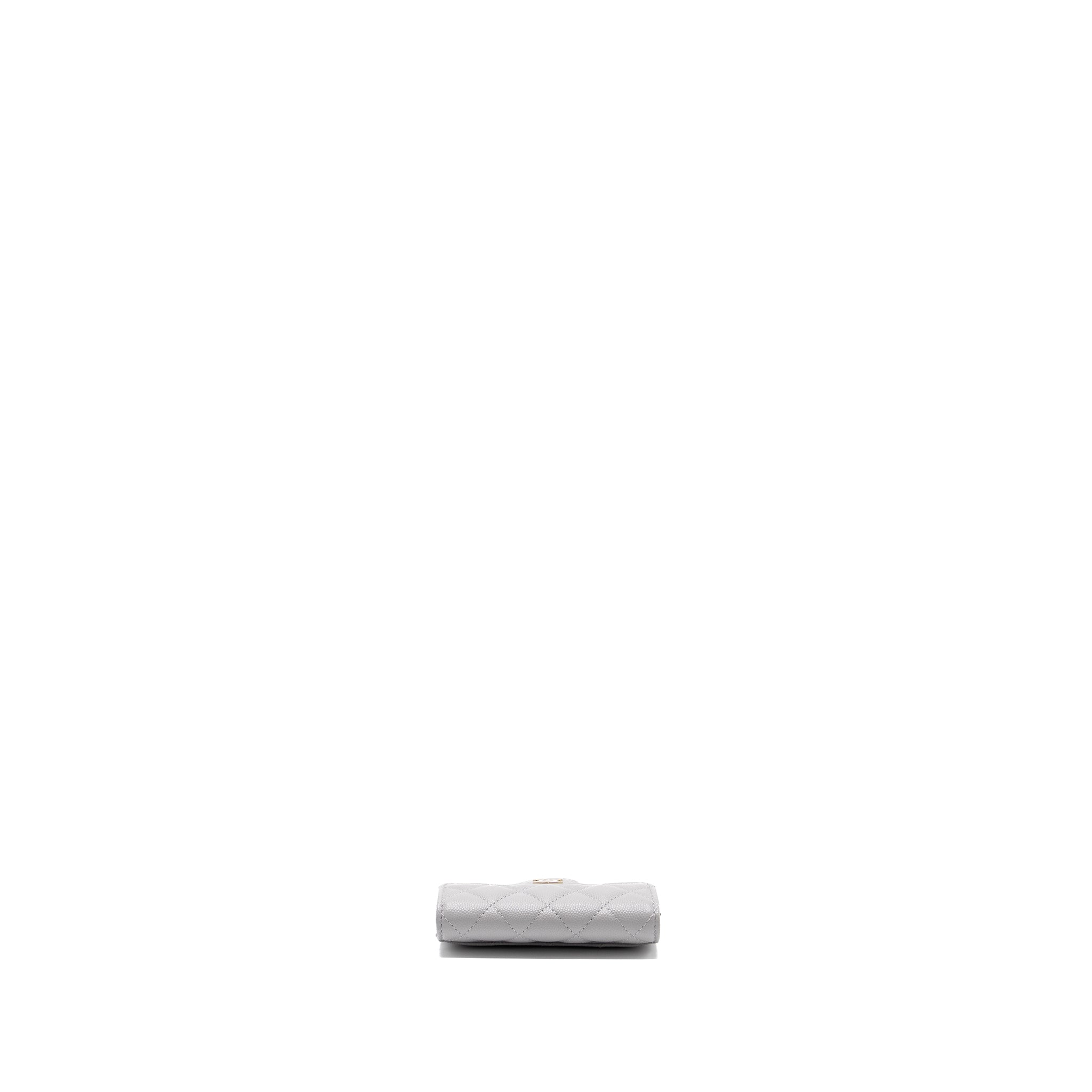 Chanel Classic Flap Card Holder Caviar Light Grey LGHW - Image 5