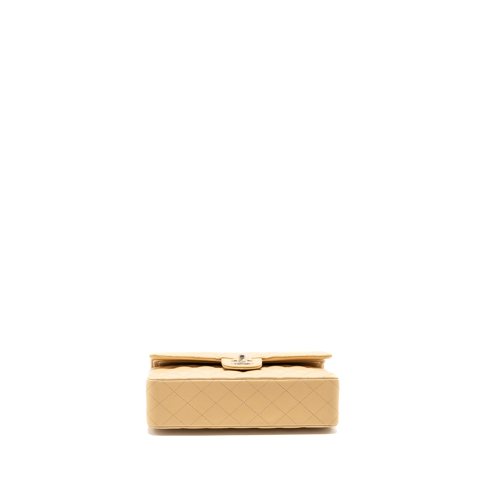 Chanel Medium Classic Double Flap Bag Lambskin Beige LGHW (Microchip) - Image 5