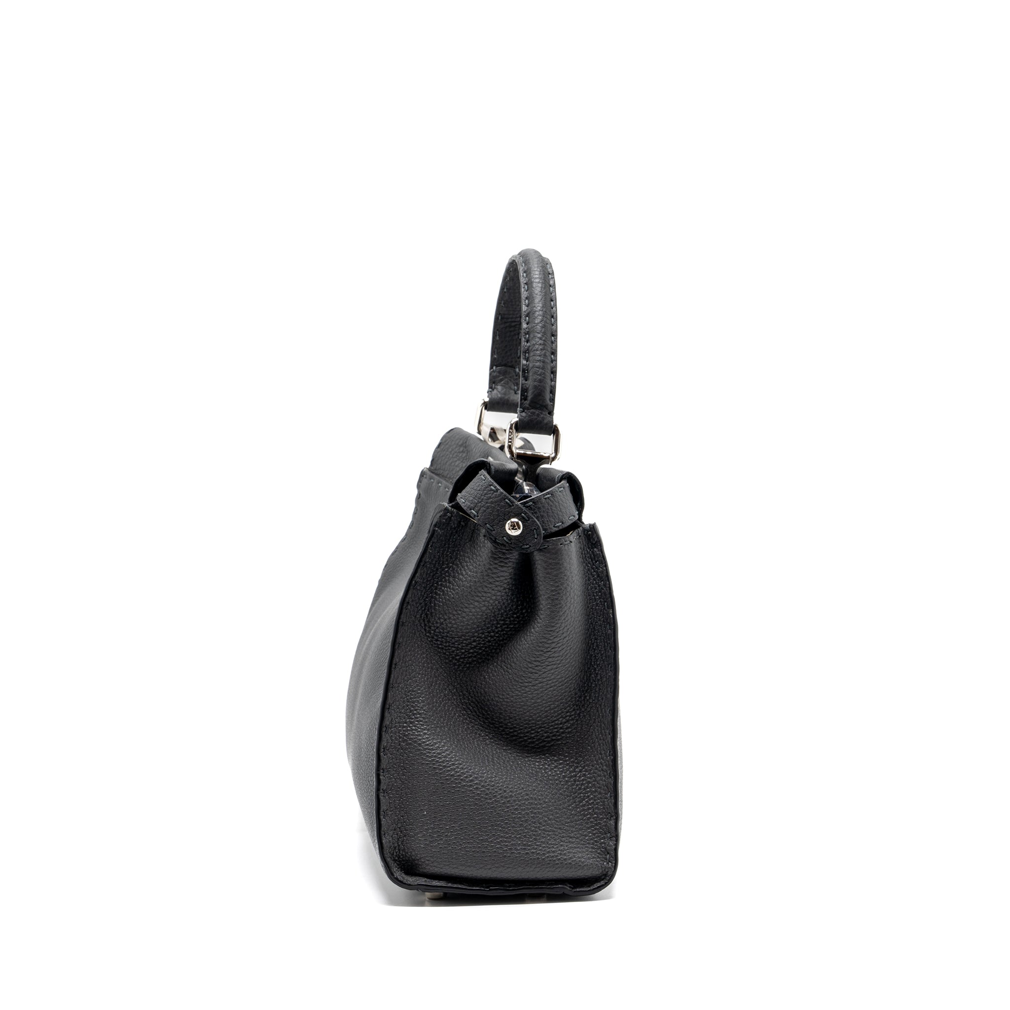 Fendi Medium Peekaboo Bag Selleria Leather Black SHW - Image 3