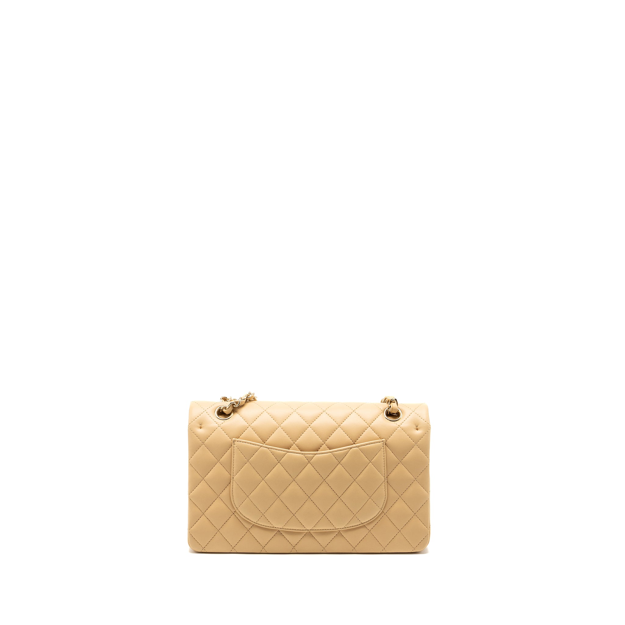 Chanel Medium Classic Double Flap Bag Lambskin Beige LGHW (Microchip) - Image 2
