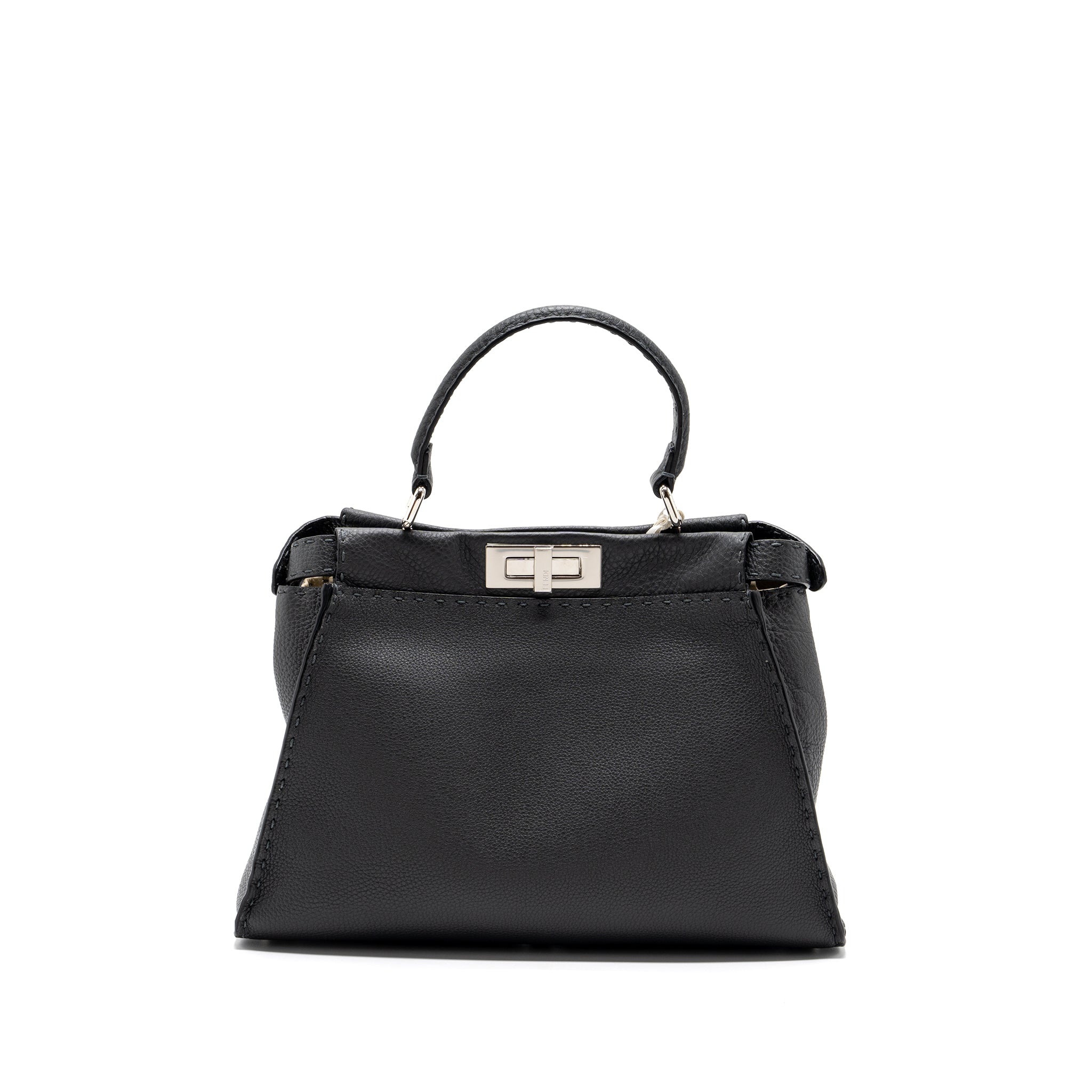 Fendi Medium Peekaboo Bag Selleria Leather Black SHW - Image 2