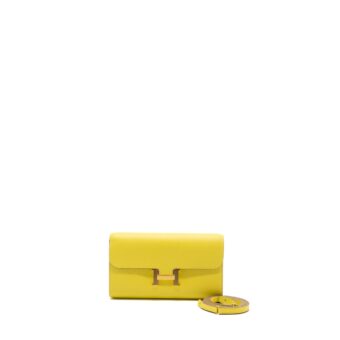 Hermes Constance To Go Evercolor 9R Lime GHW Stamp Z