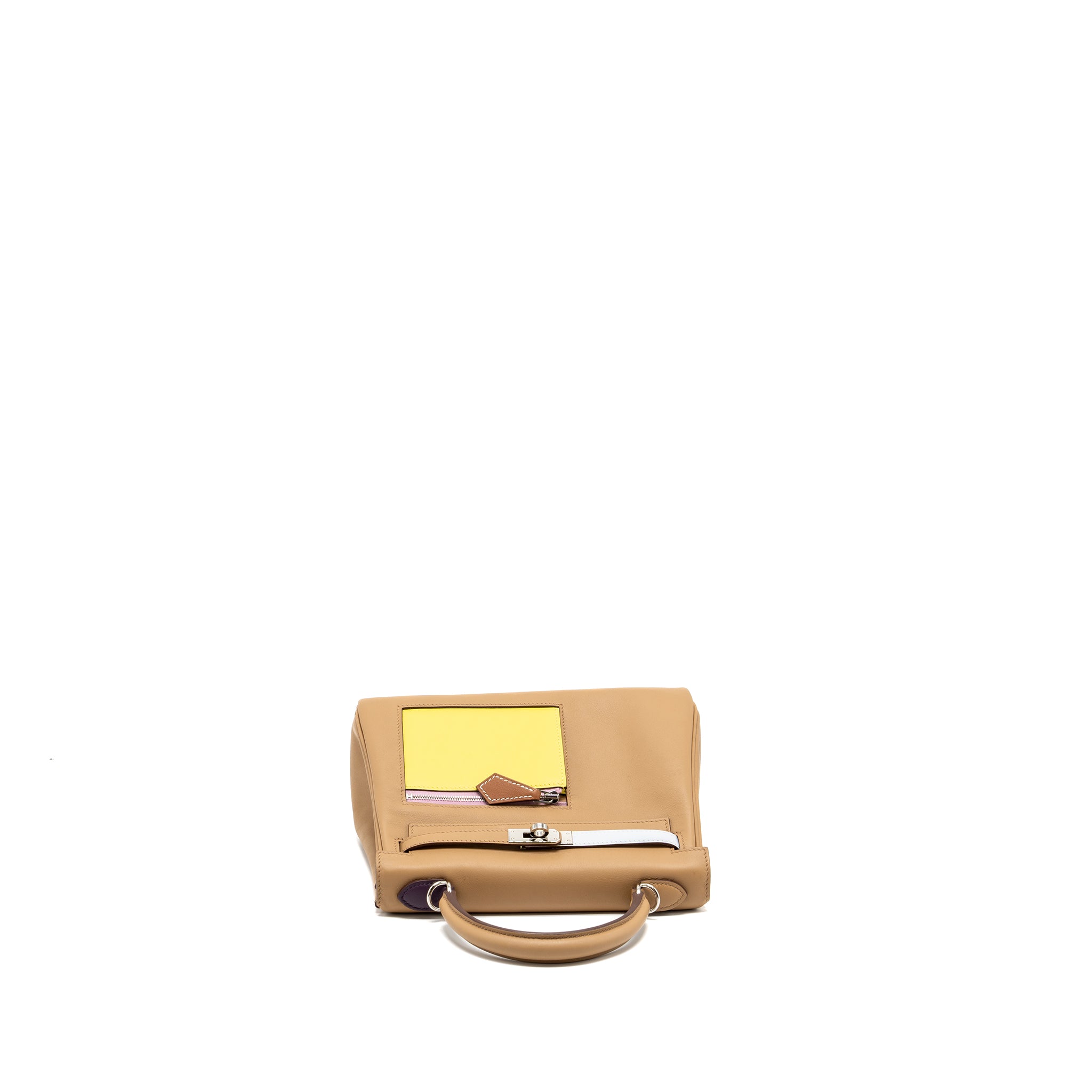 Hermes Kelly 25 colormatic swift chai / blue brume / lime / mauve Sylvestre SHW stamp U - Image 5