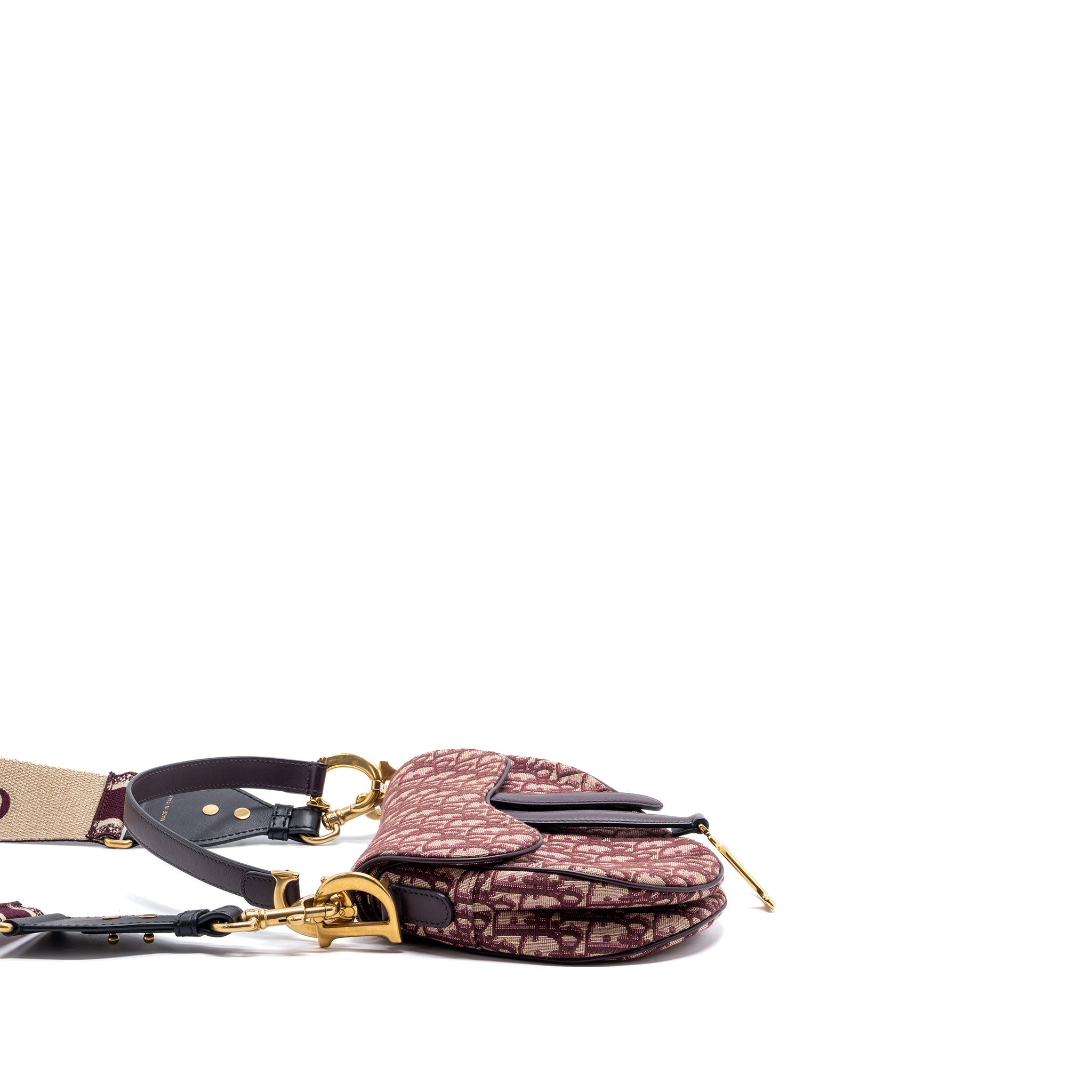 Dior Medium Saddle Bag Red Oblique Embroidery GHW With An Extra Dior Strap - Image 5