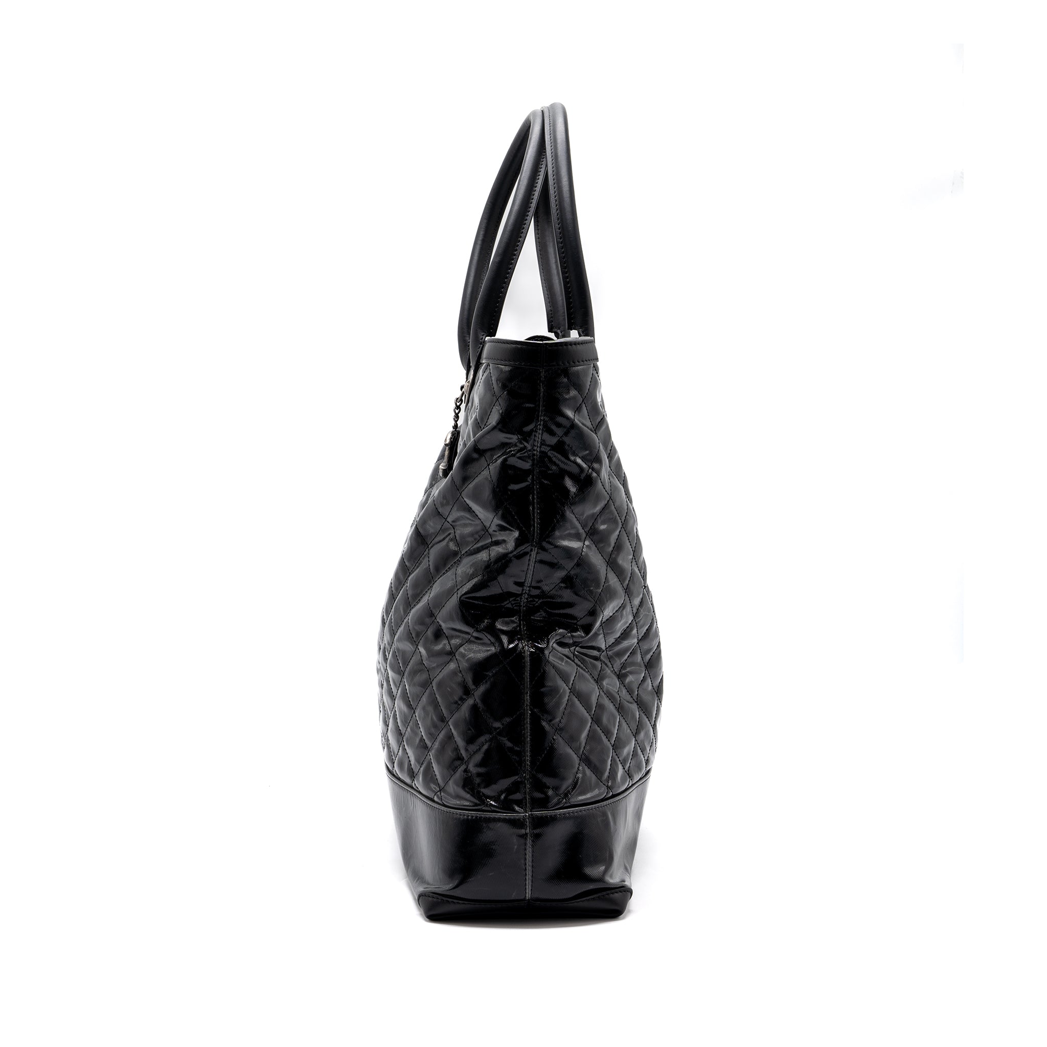 Chanel giant zip shopping bag patent black ruthenium hardware - Image 3