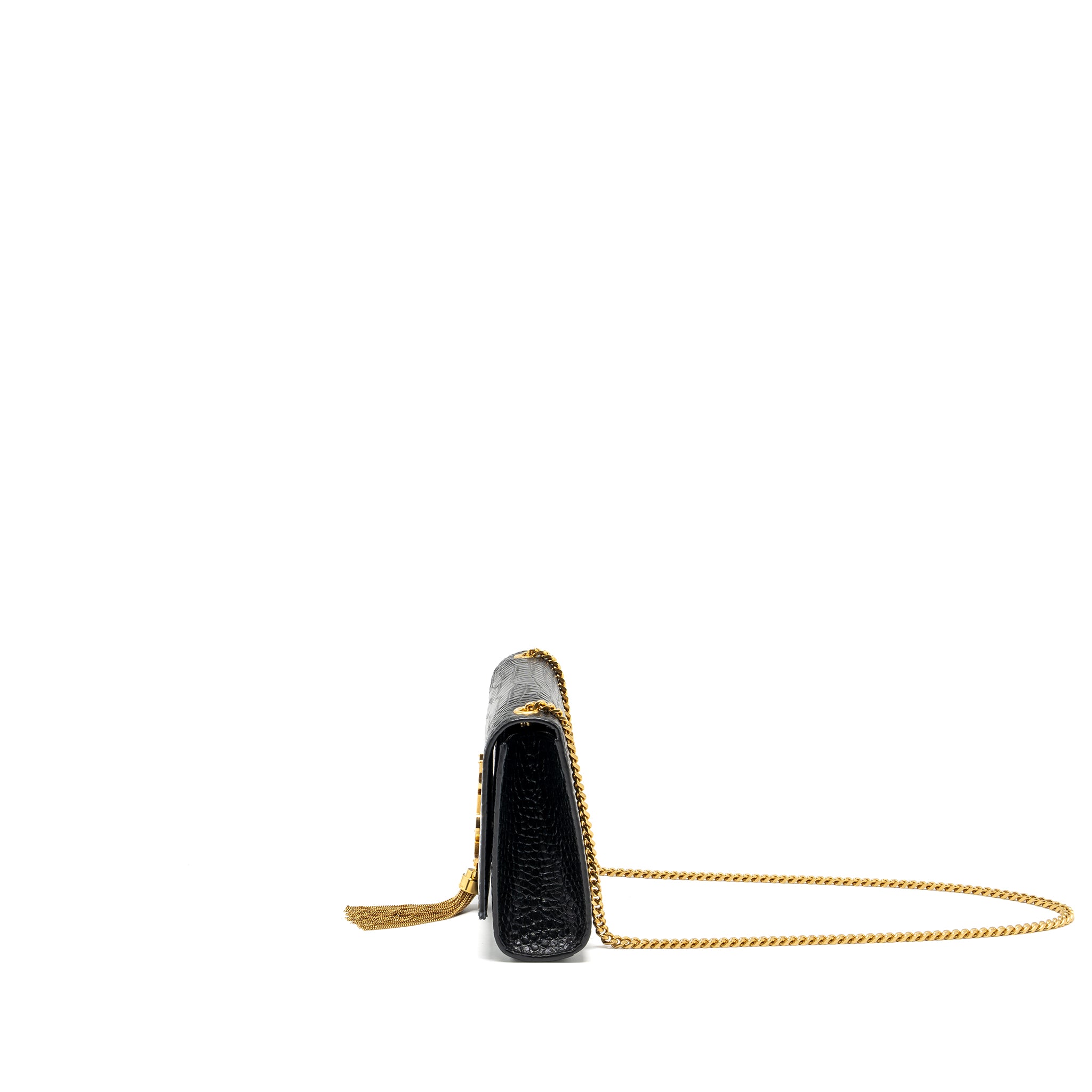 Saint Laurent Kate bag Tassel croc-embossed black GHW - Image 4