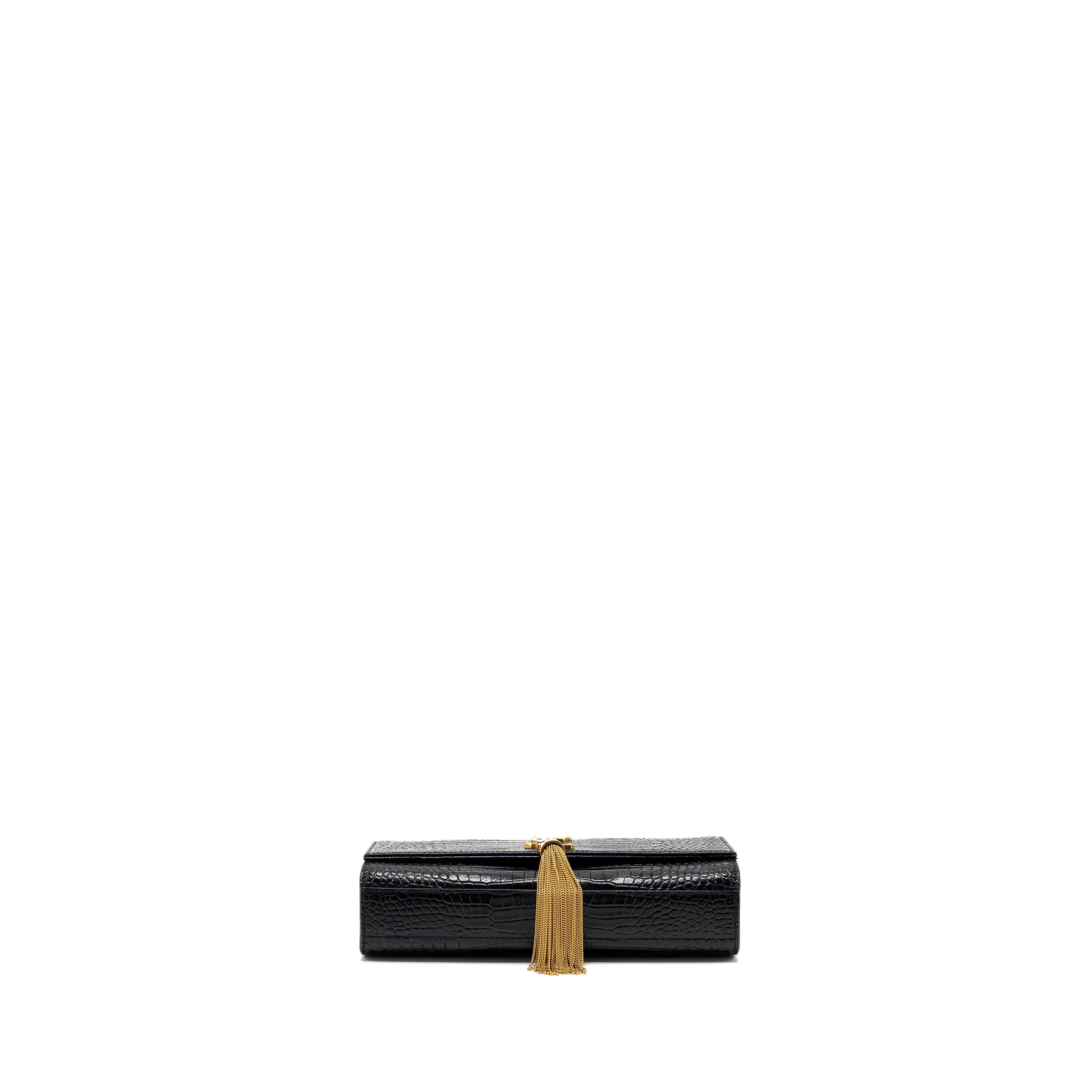 Saint Laurent Kate bag Tassel croc-embossed black GHW - Image 5