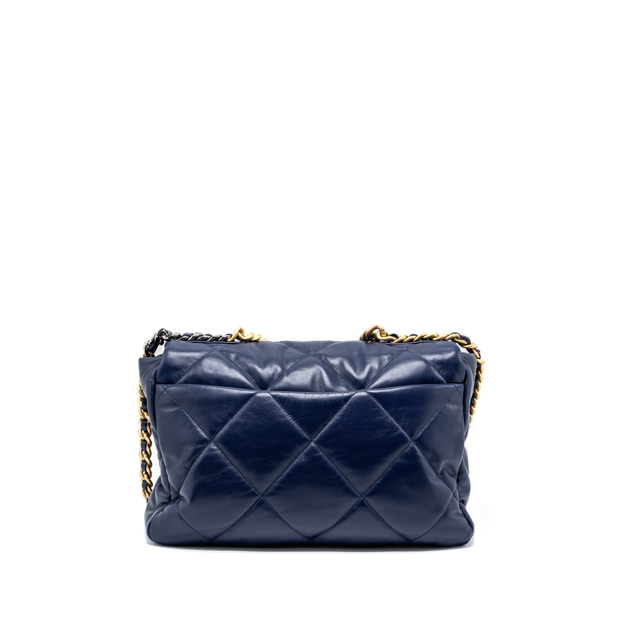 Chanel maxi 19 bag goatskin dark blue multicolour hardware - Image 2