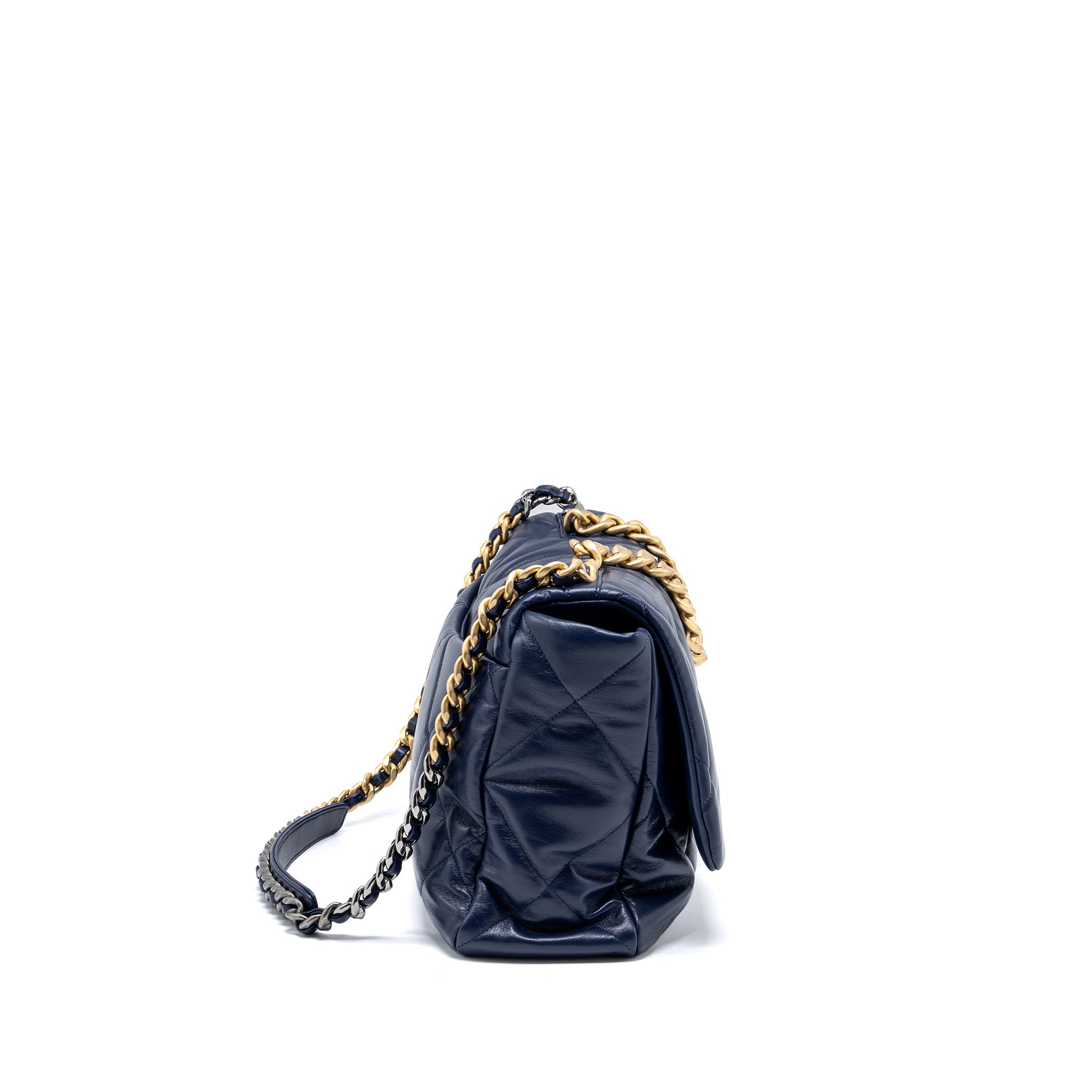 Chanel maxi 19 bag goatskin dark blue multicolour hardware - Image 3