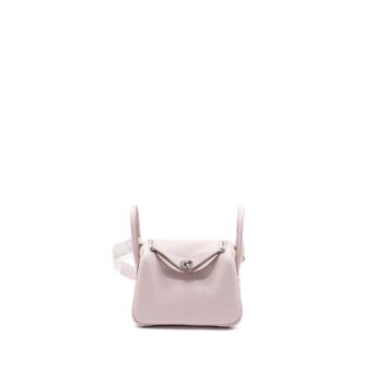 Hermes mini Lindy clemence mauve pale SHW Stamp B