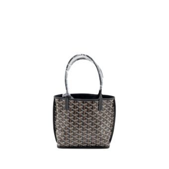 Goyard Anjou Mini Tote Bag Goyardine Canvas/Calfskin Black SHW