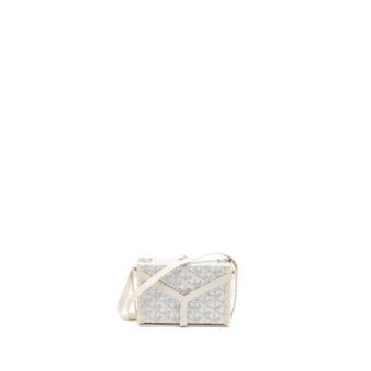 Goyard minaudiere trunk bag goyardine canvas / leather white SHW