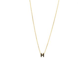 Hermes Mini Pop H Pendant Black GHW