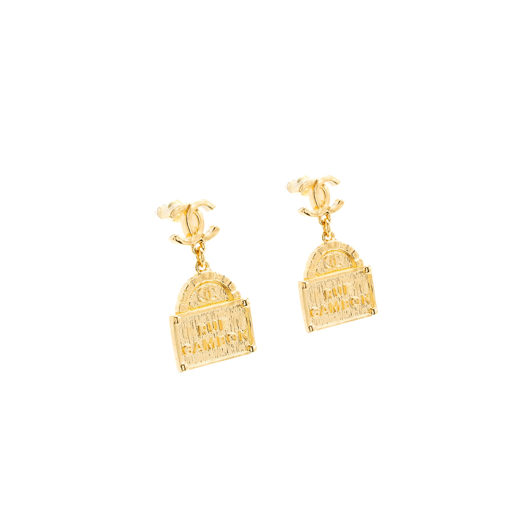 Chanel CC Logo Rue Cambo Drop Earring GHW - Image 3