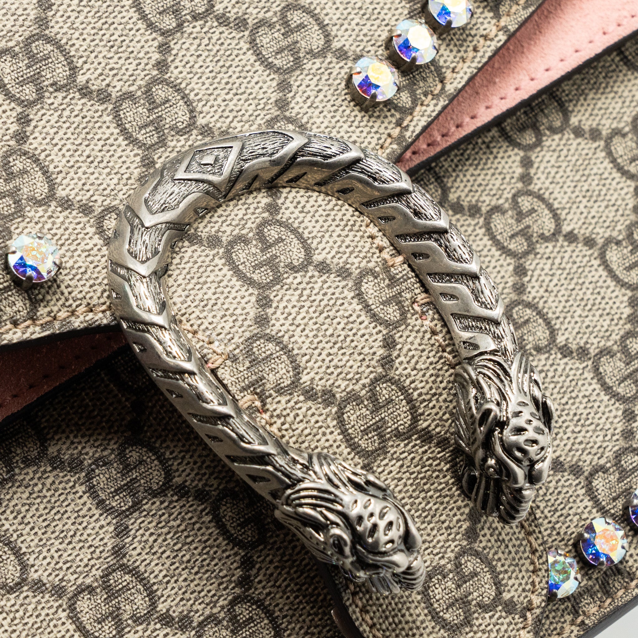 Gucci Dionysus Shoulder Bag GG Supreme Canvas/Suede Pink/Brown Limited Edition SHW - Image 8