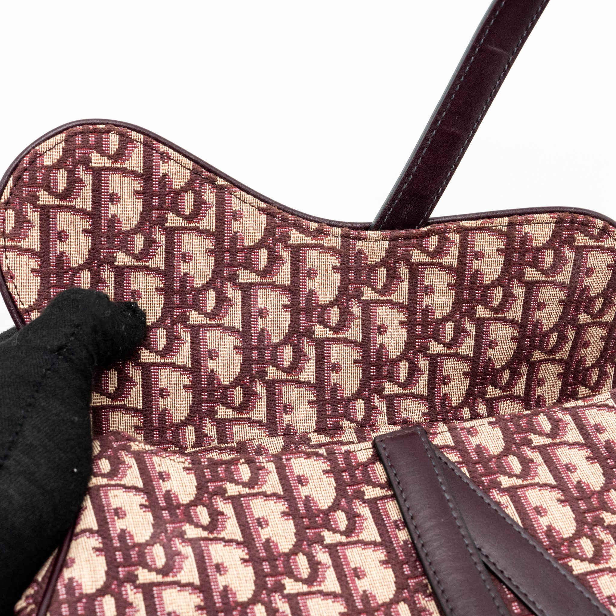 Dior Medium Saddle Bag Red Oblique Embroidery GHW With An Extra Dior Strap - Image 9