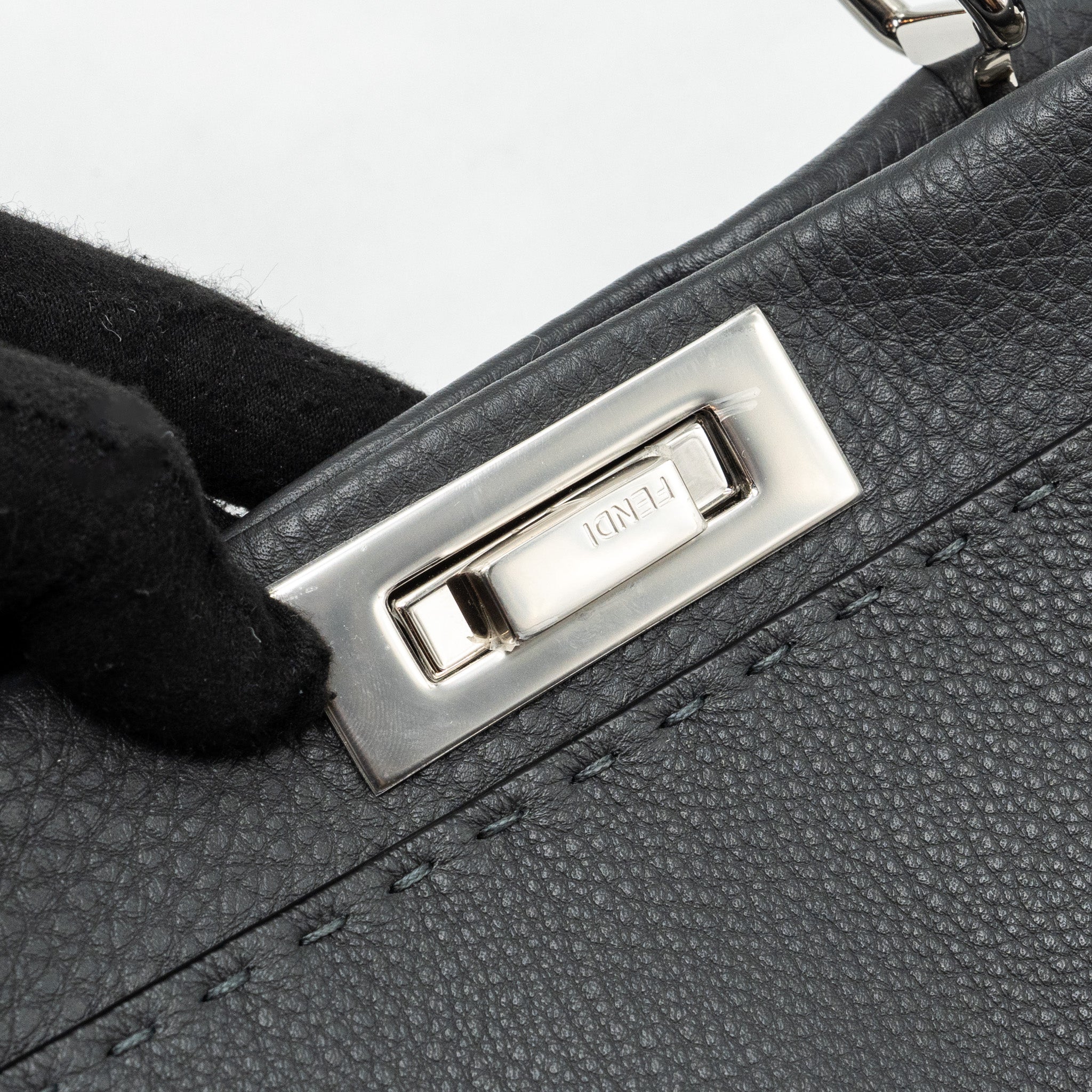 Fendi Medium Peekaboo Bag Selleria Leather Black SHW - Image 8