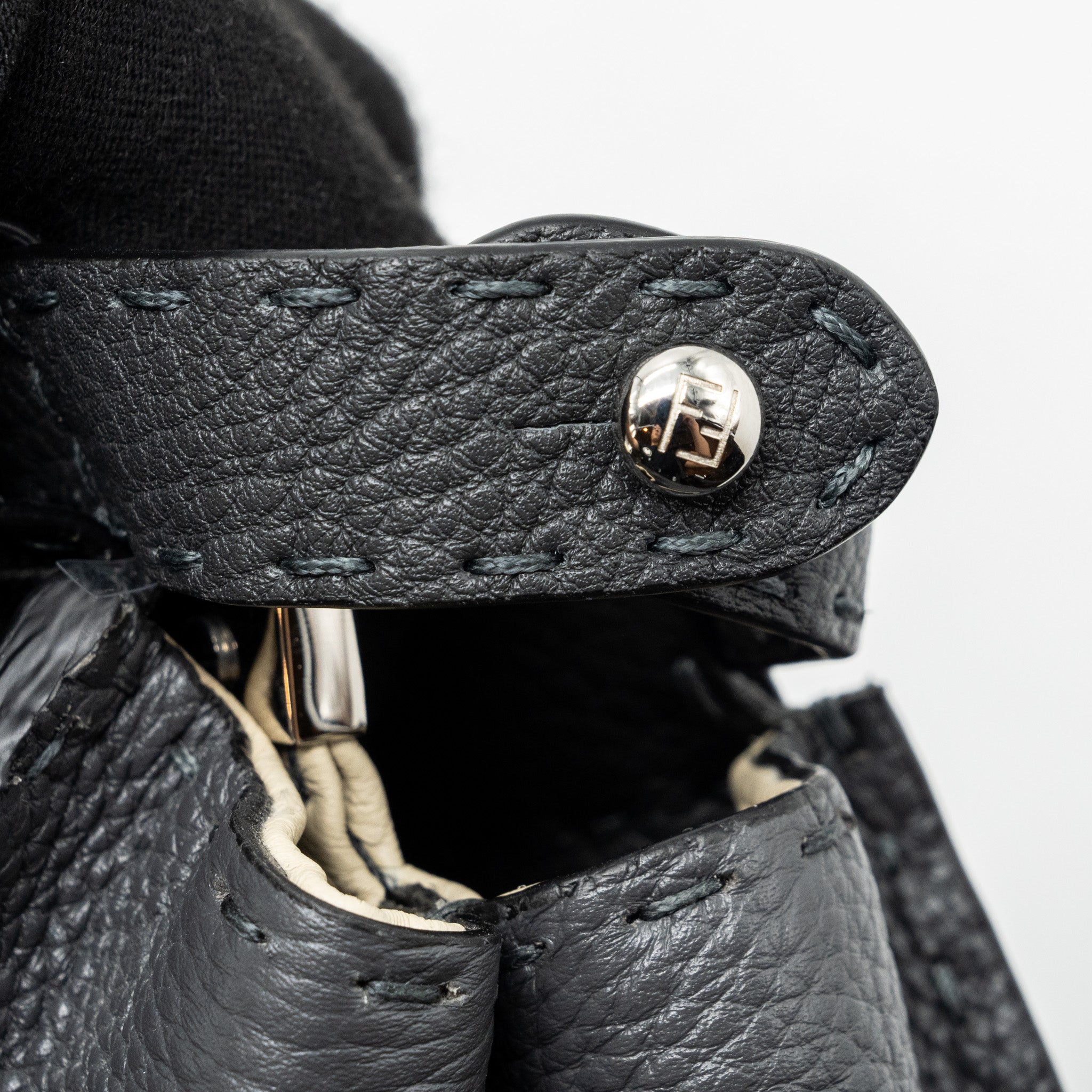 Fendi Medium Peekaboo Bag Selleria Leather Black SHW - Image 13