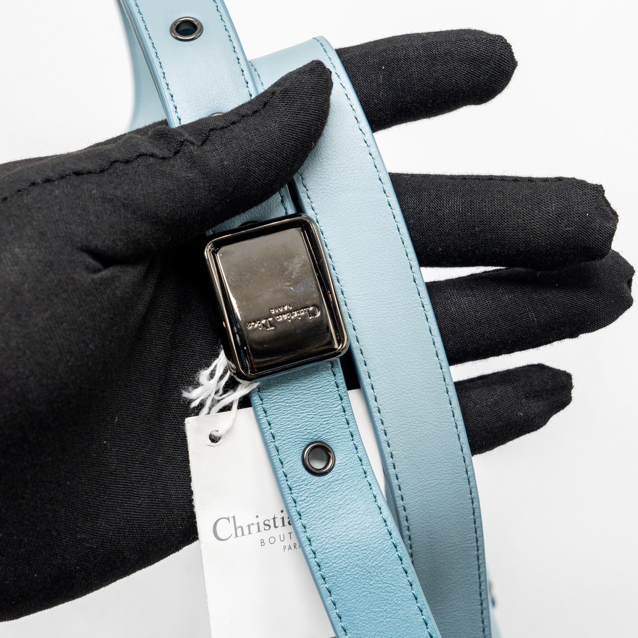 Dior 30 Montaigne Medium Flap Bag Calfskin Gradient Blue with Black Hardware - Image 9