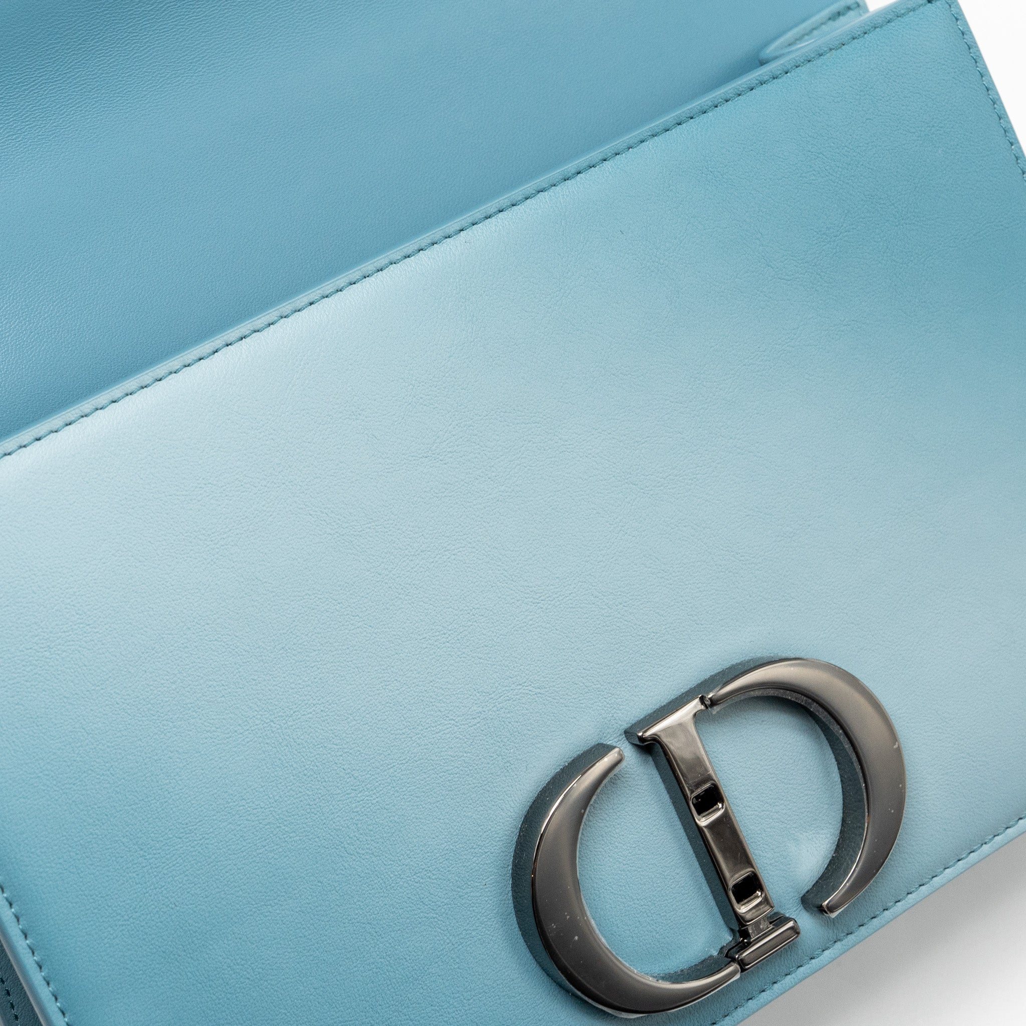 Dior 30 Montaigne Medium Flap Bag Calfskin Gradient Blue with Black Hardware - Image 11