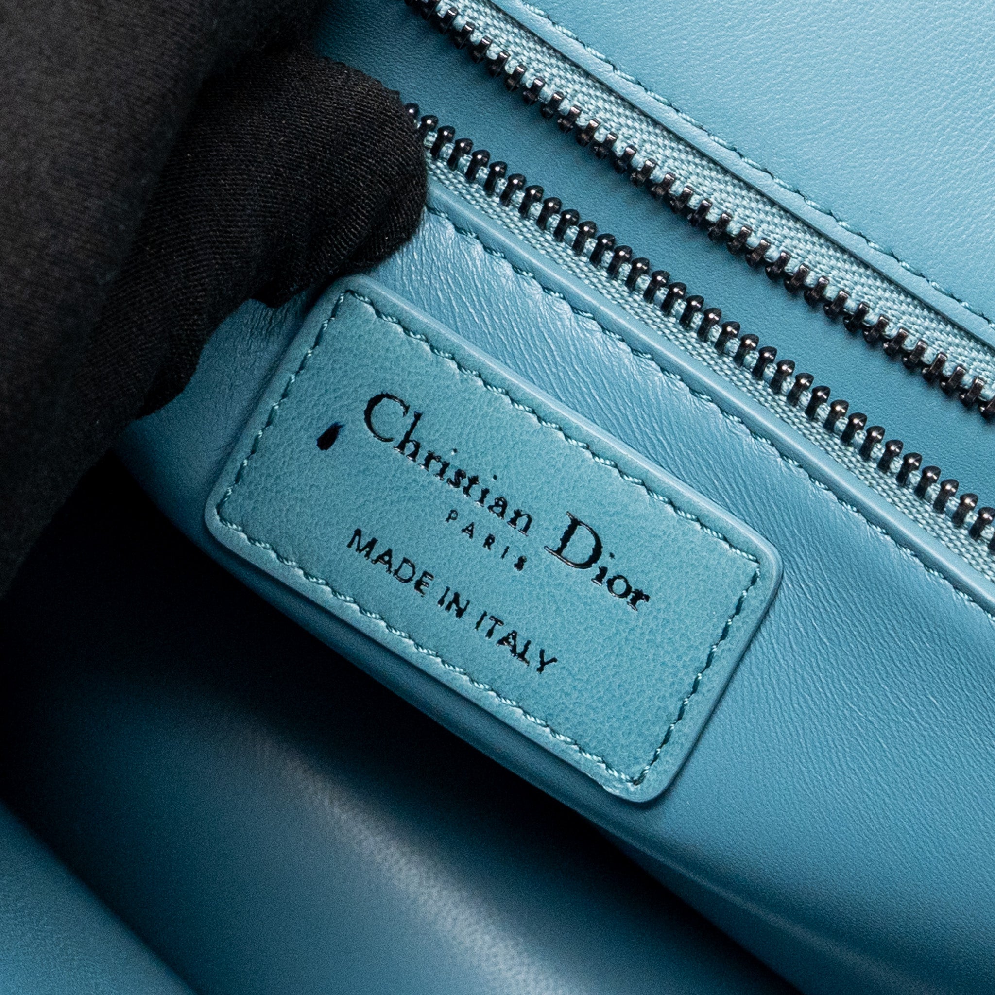 Dior 30 Montaigne Medium Flap Bag Calfskin Gradient Blue with Black Hardware - Image 13