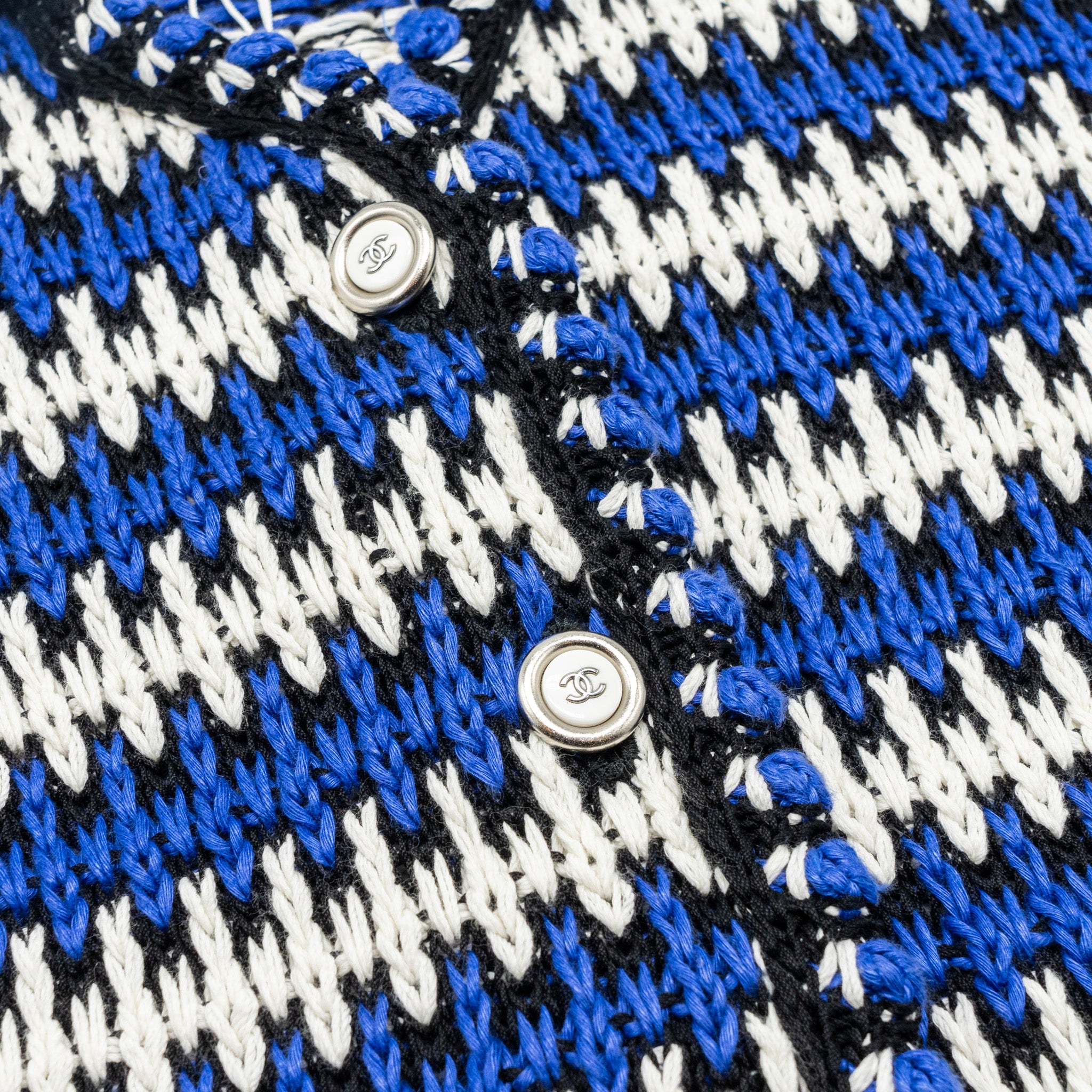 Chanel size 38 21C cotton jacket Cotton/Linen/paper blue/white/black - Image 4