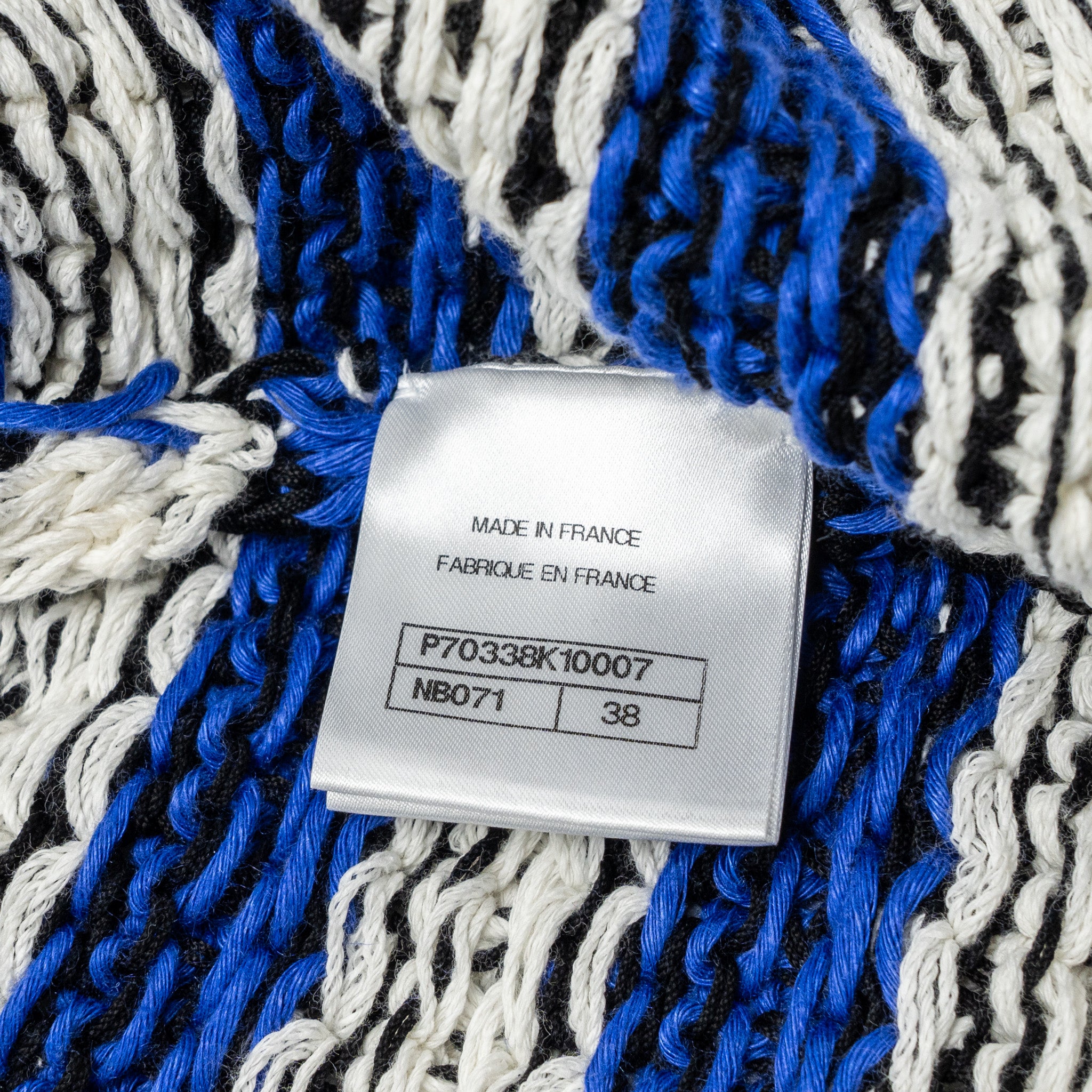Chanel size 38 21C cotton jacket Cotton/Linen/paper blue/white/black - Image 8