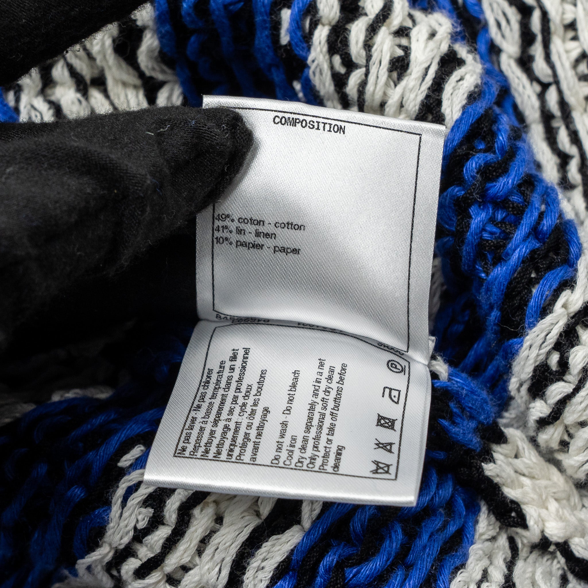 Chanel size 38 21C cotton jacket Cotton/Linen/paper blue/white/black - Image 9
