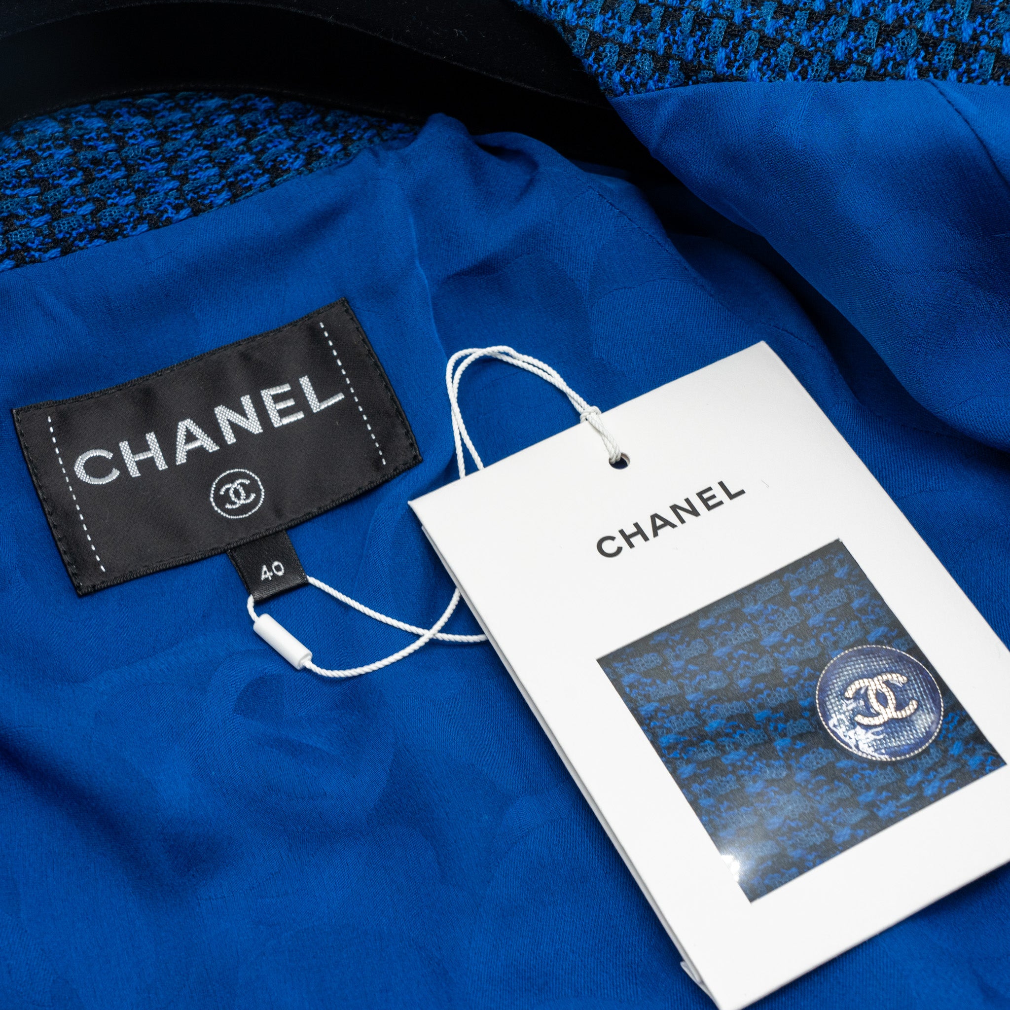 Chanel size 40 22P Blouson jacket cotton/wool/polyamide dark blue - Image 6