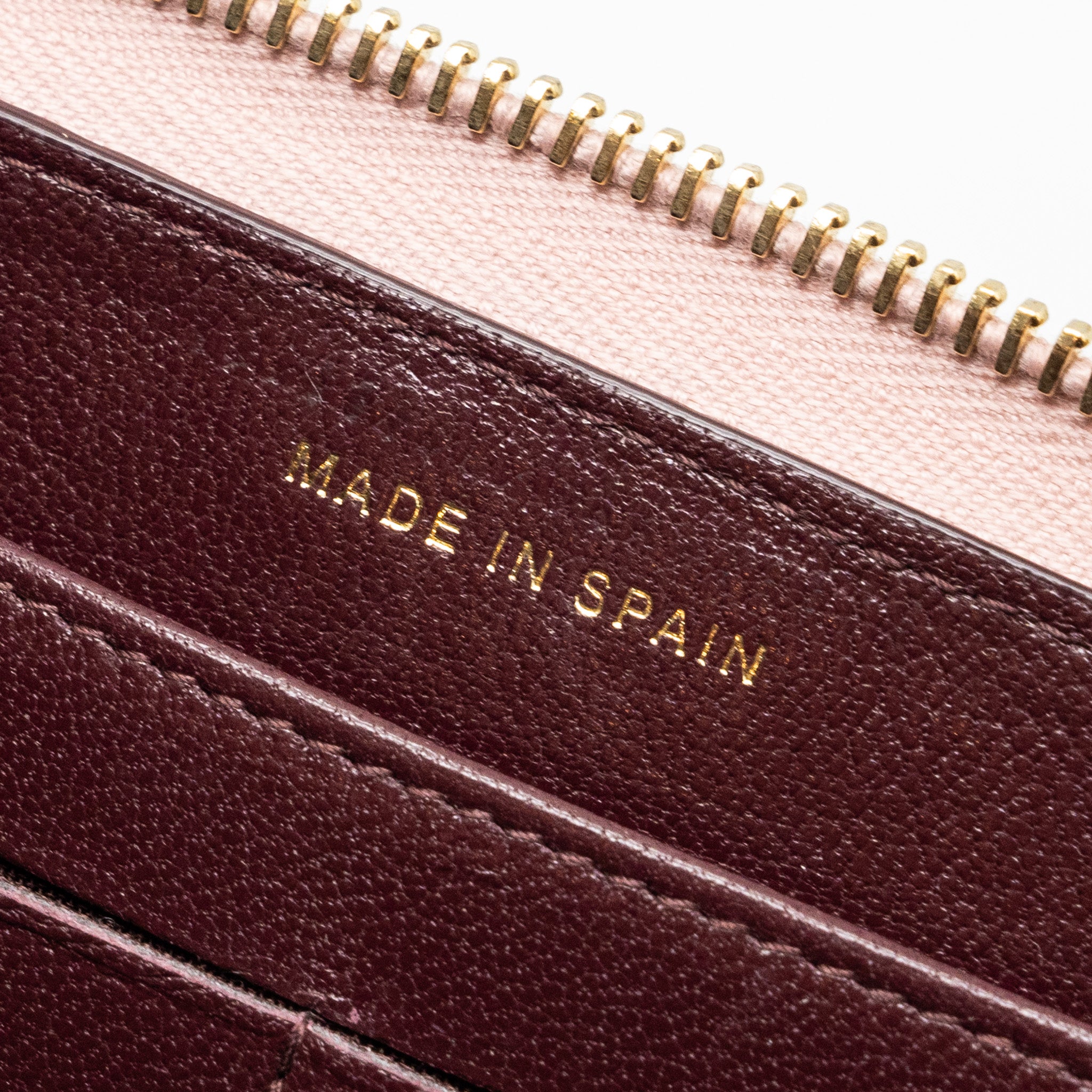Chanel zip long wallet goatskin leather light pink GHW - Image 9