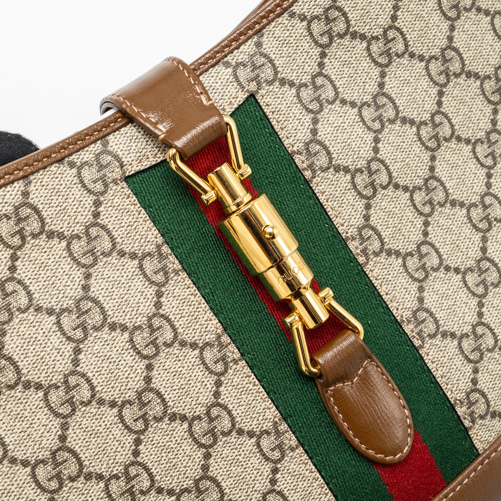 Gucci Jackie 1961 Small Shoulder Bag GG Supreme Canvas/Calfskin Brown/Multicolour GHW - Image 8