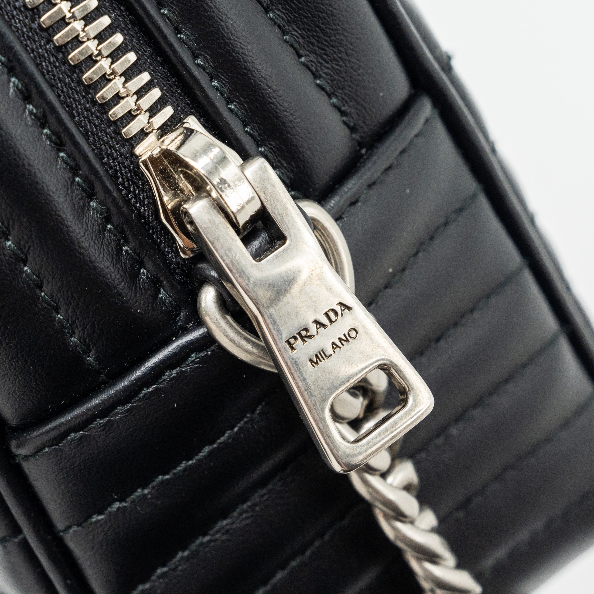 Prada Diagramme Camera Crossbody Bag Calfskin Black Ruthenium Hardware - Image 11