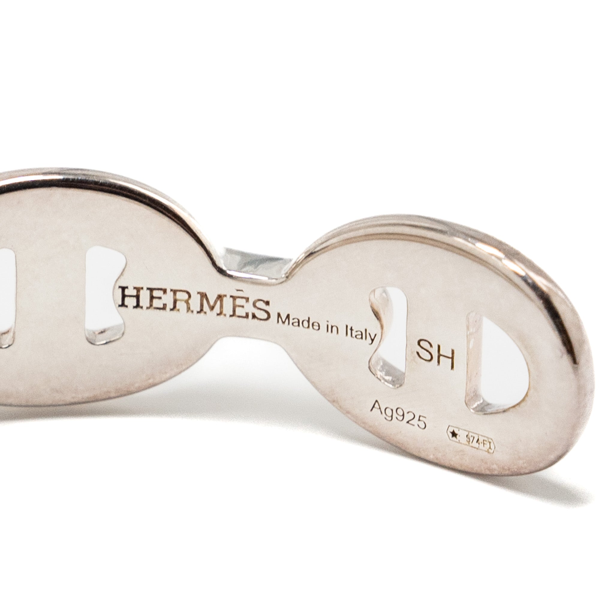 Hermes Size SH Chaine D’ancre Enchainee Bracelet, Medium Model Silver - Image 5