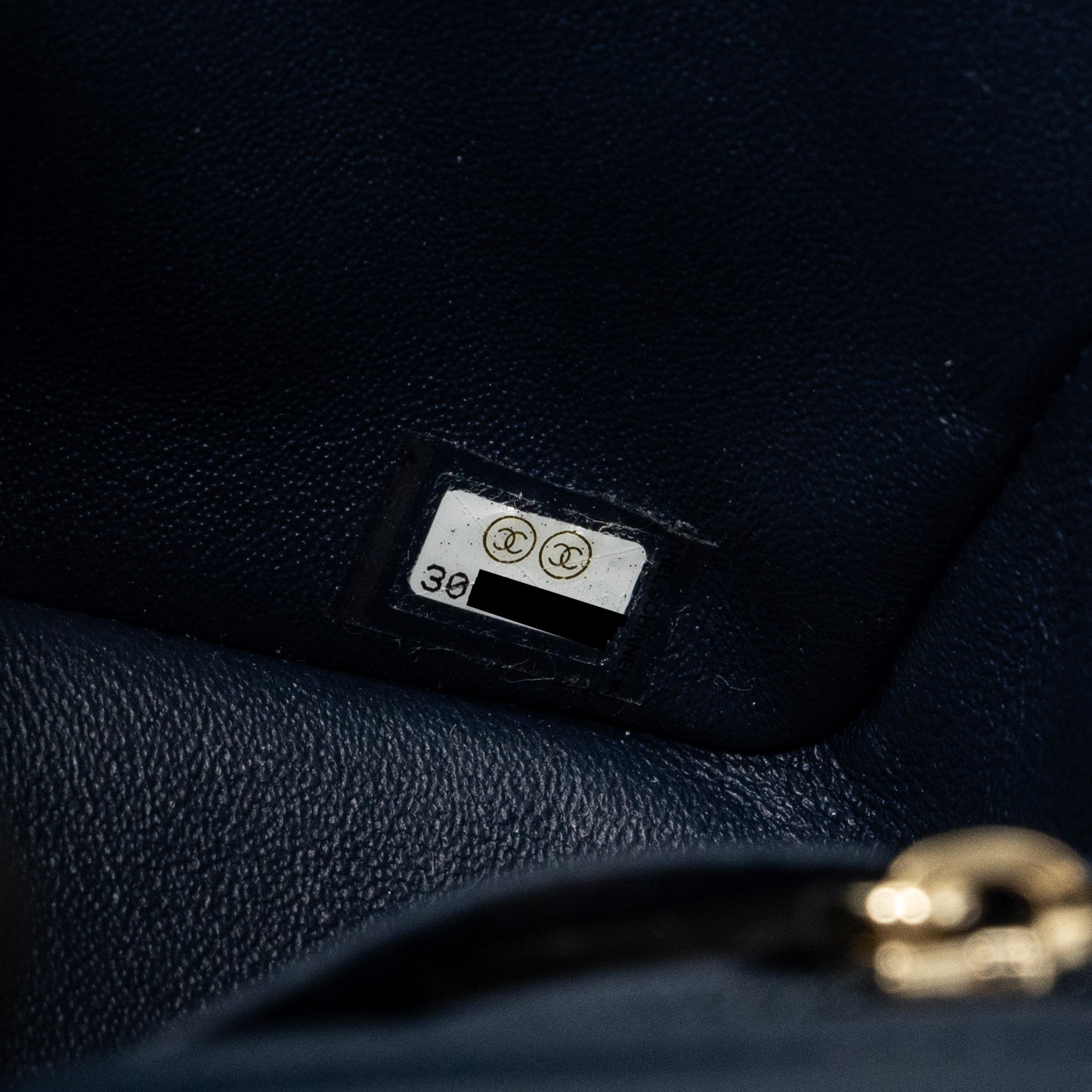 Chanel Classic Mini Square Flap Bag Lambskin Dark Blue LGHW - Image 15