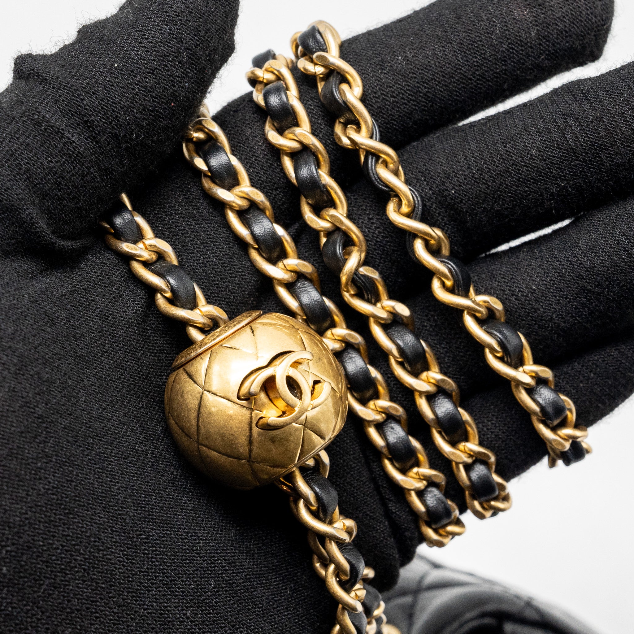 Chanel Pearl Crush Mini Square Lambskin Black GHW (Microchip) - Image 9