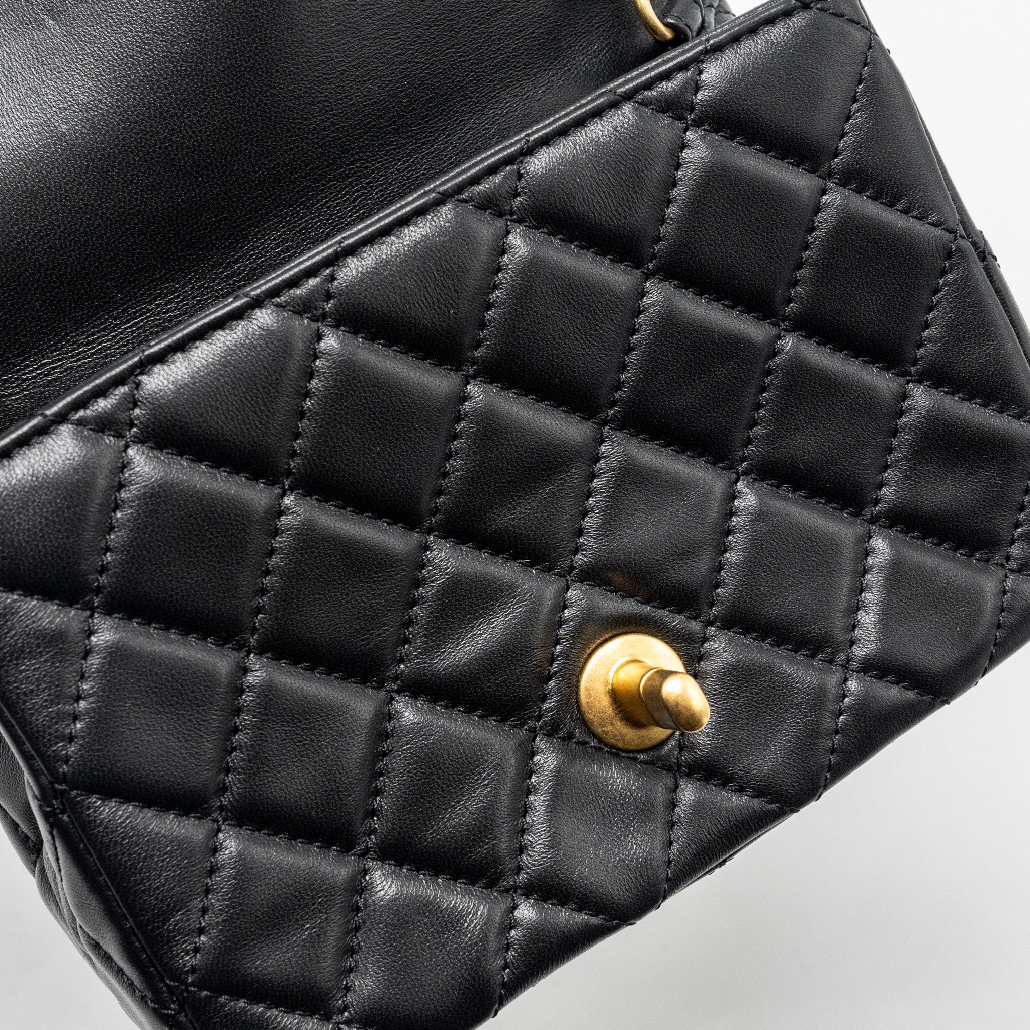 Chanel Pearl Crush Mini Square Lambskin Black GHW (Microchip) - Image 11