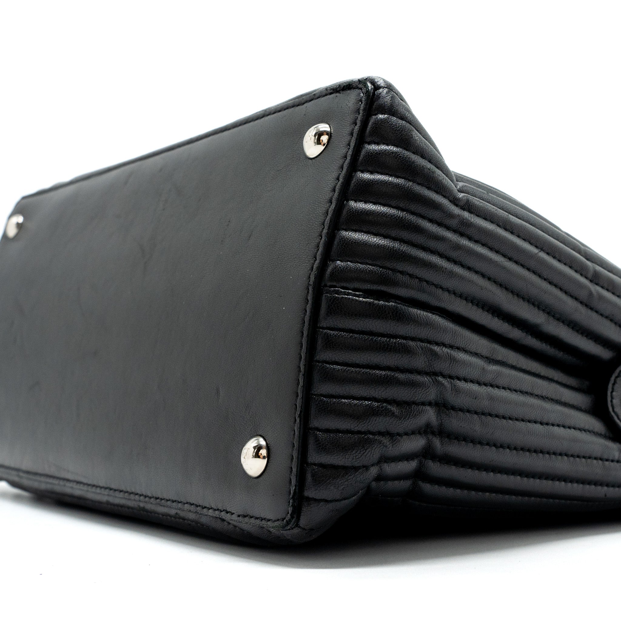 Fendi doctom chain shoulder bag leather black SHW - Image 7
