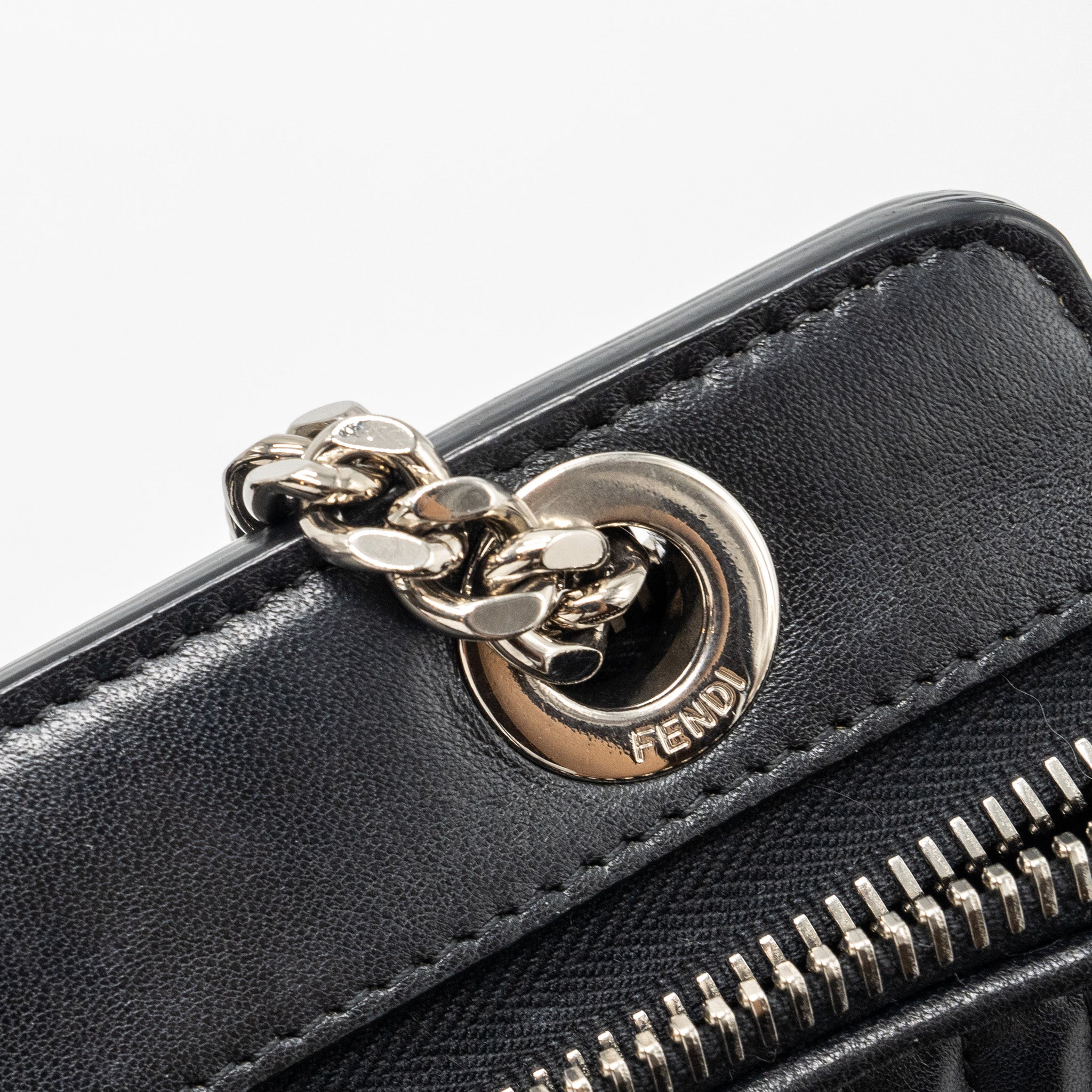 Fendi doctom chain shoulder bag leather black SHW - Image 12