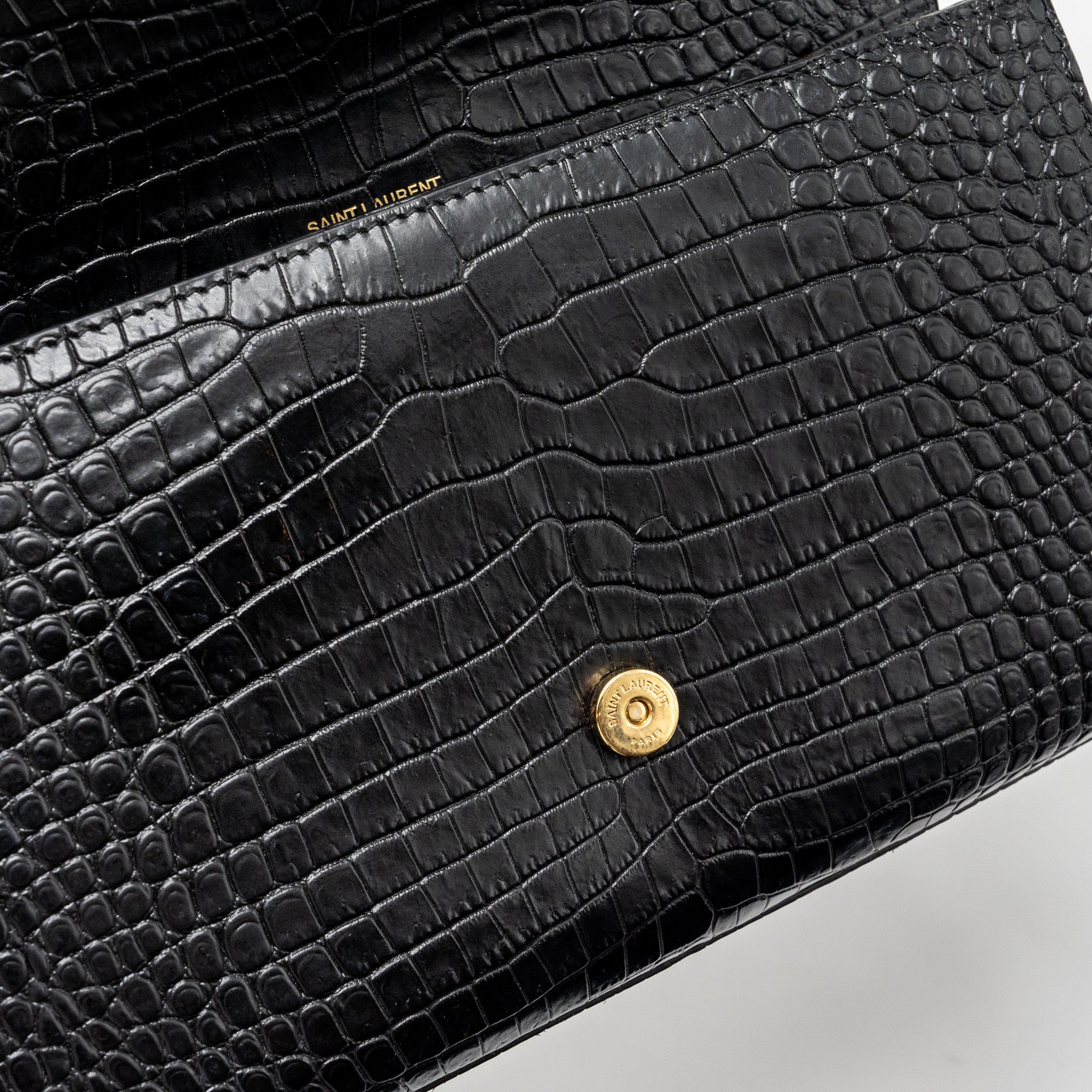 Saint Laurent Kate bag Tassel croc-embossed black GHW - Image 9