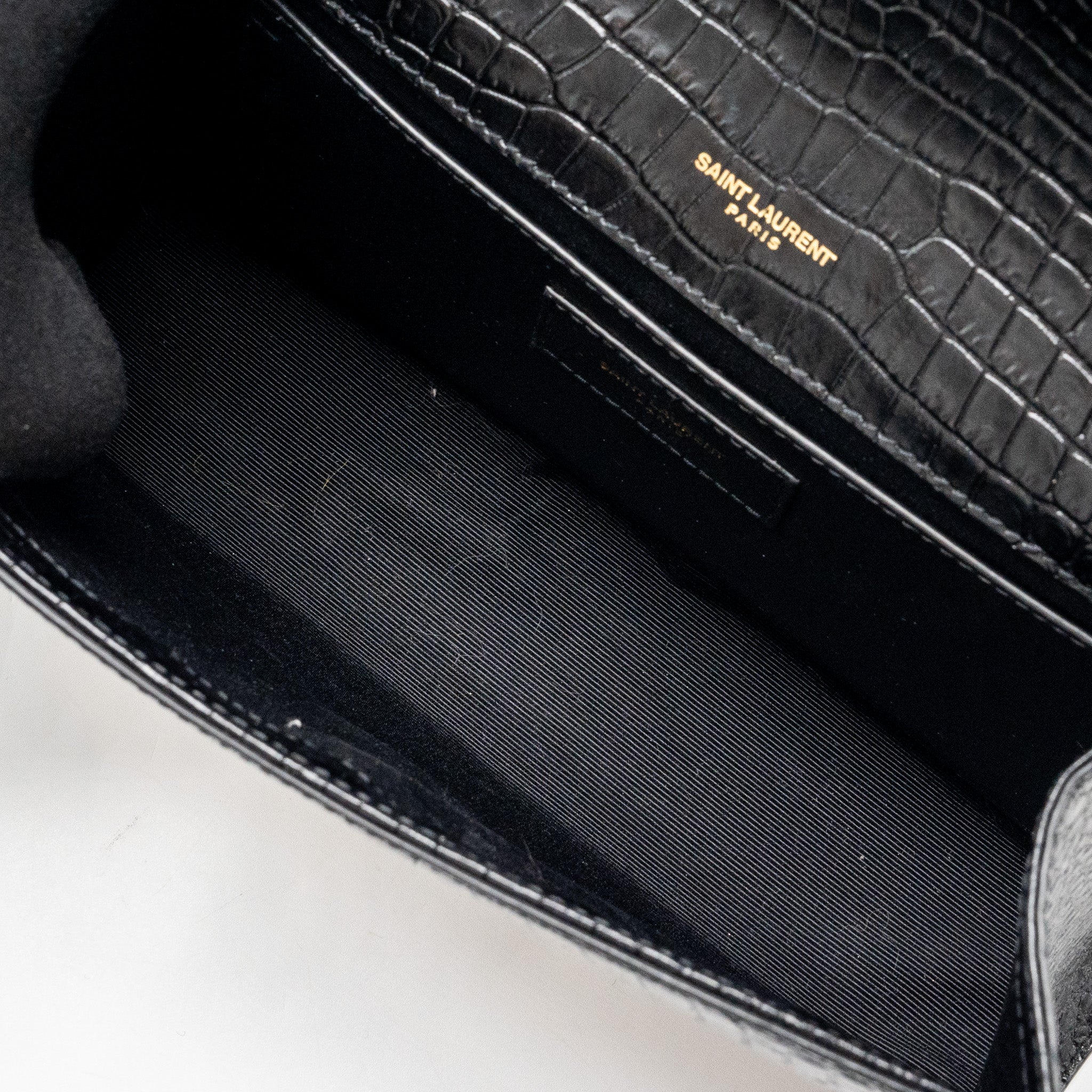 Saint Laurent Kate bag Tassel croc-embossed black GHW - Image 12