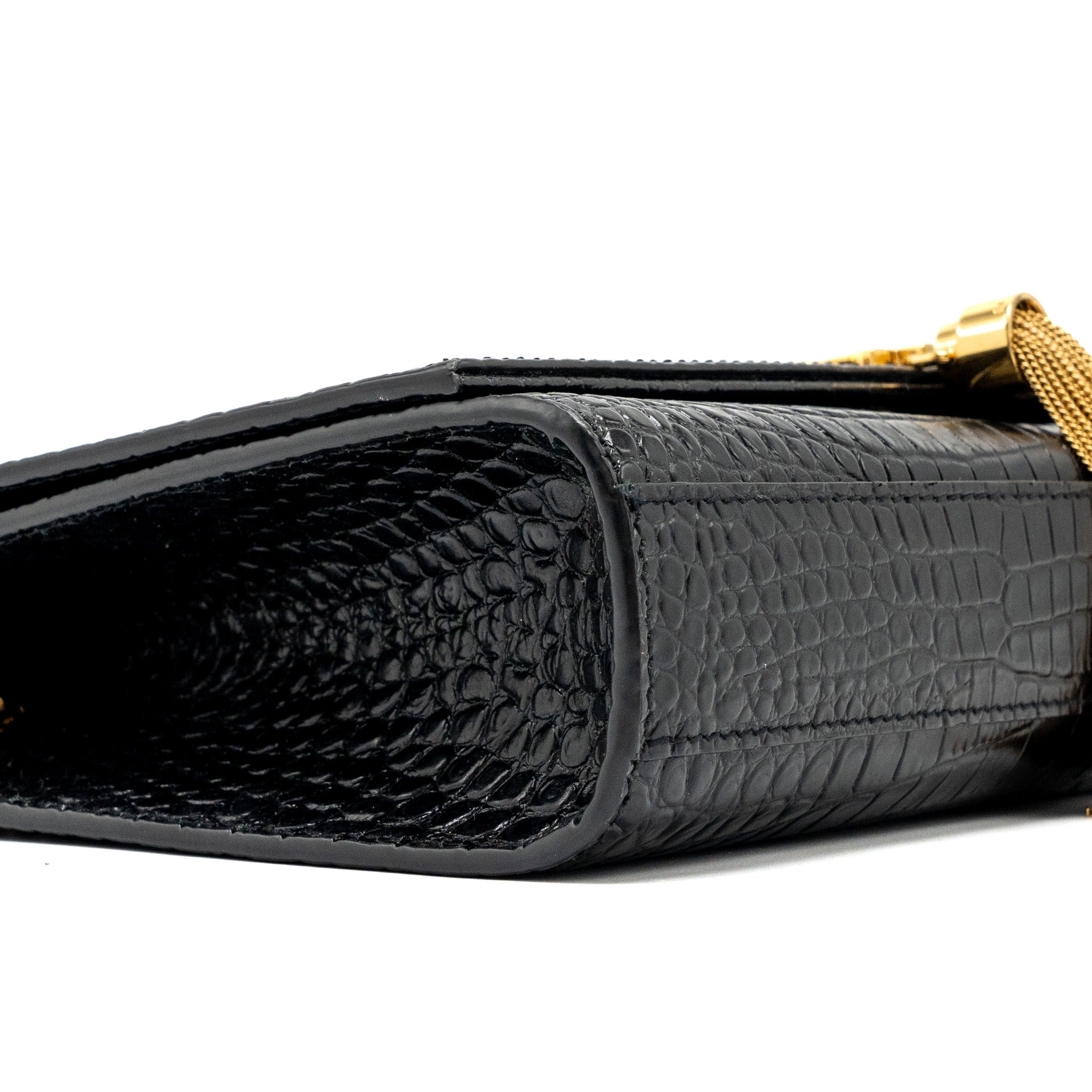 Saint Laurent Kate bag Tassel croc-embossed black GHW - Image 6