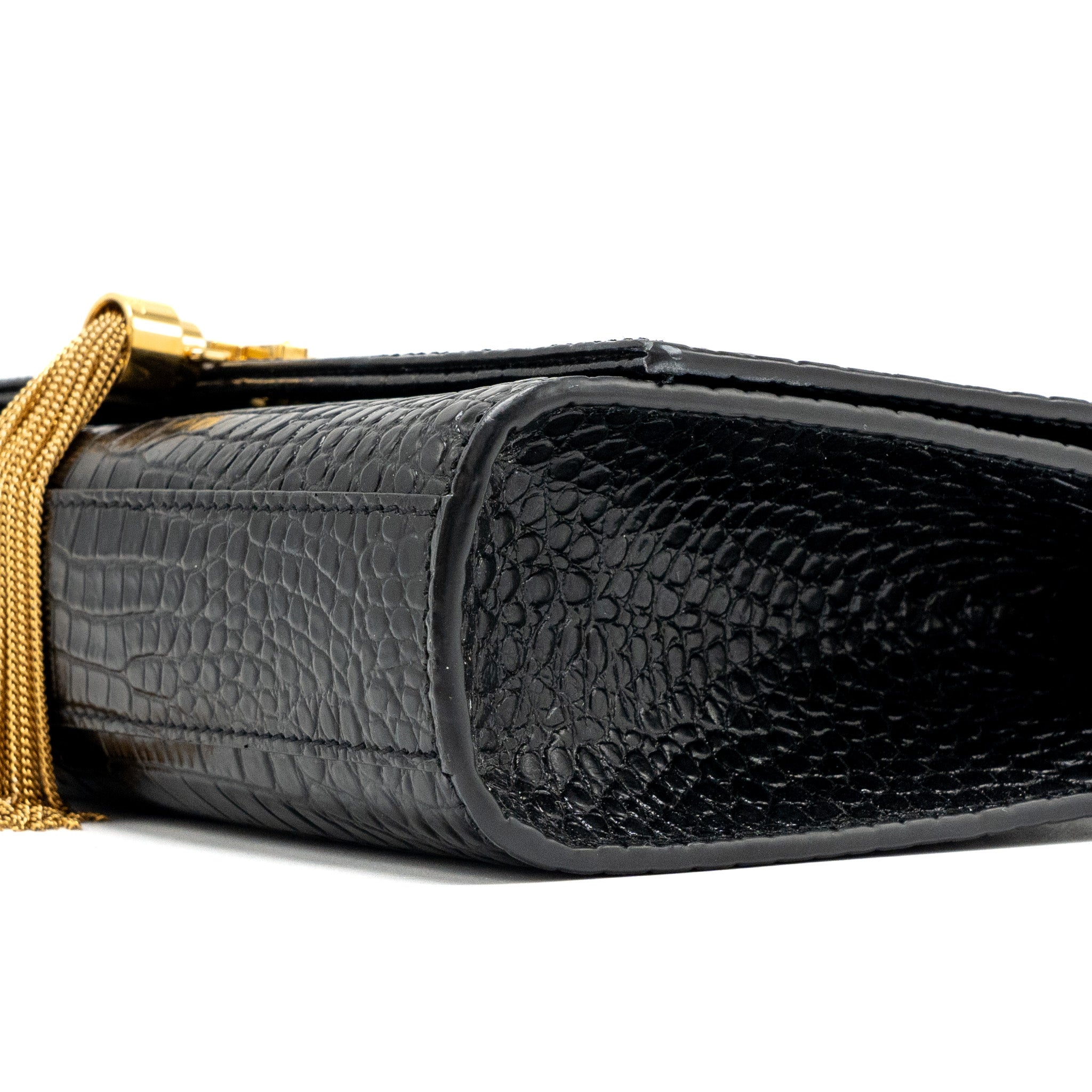 Saint Laurent Kate bag Tassel croc-embossed black GHW - Image 7