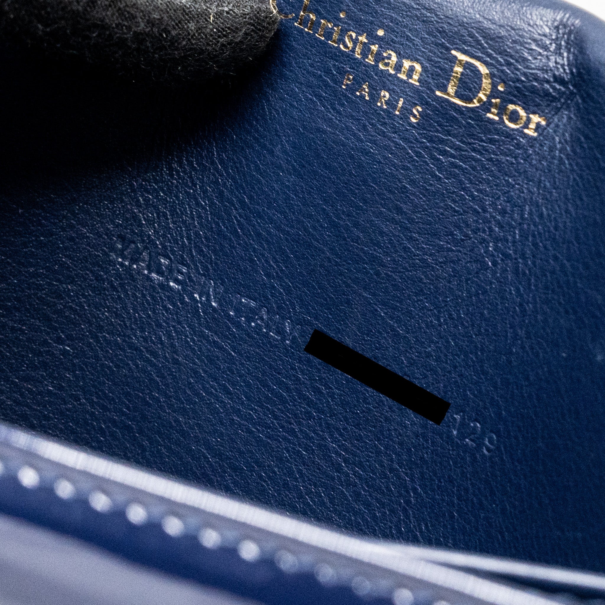 Dior Lady Dior Pouch with Chain patent dark blue LGHW - Image 15