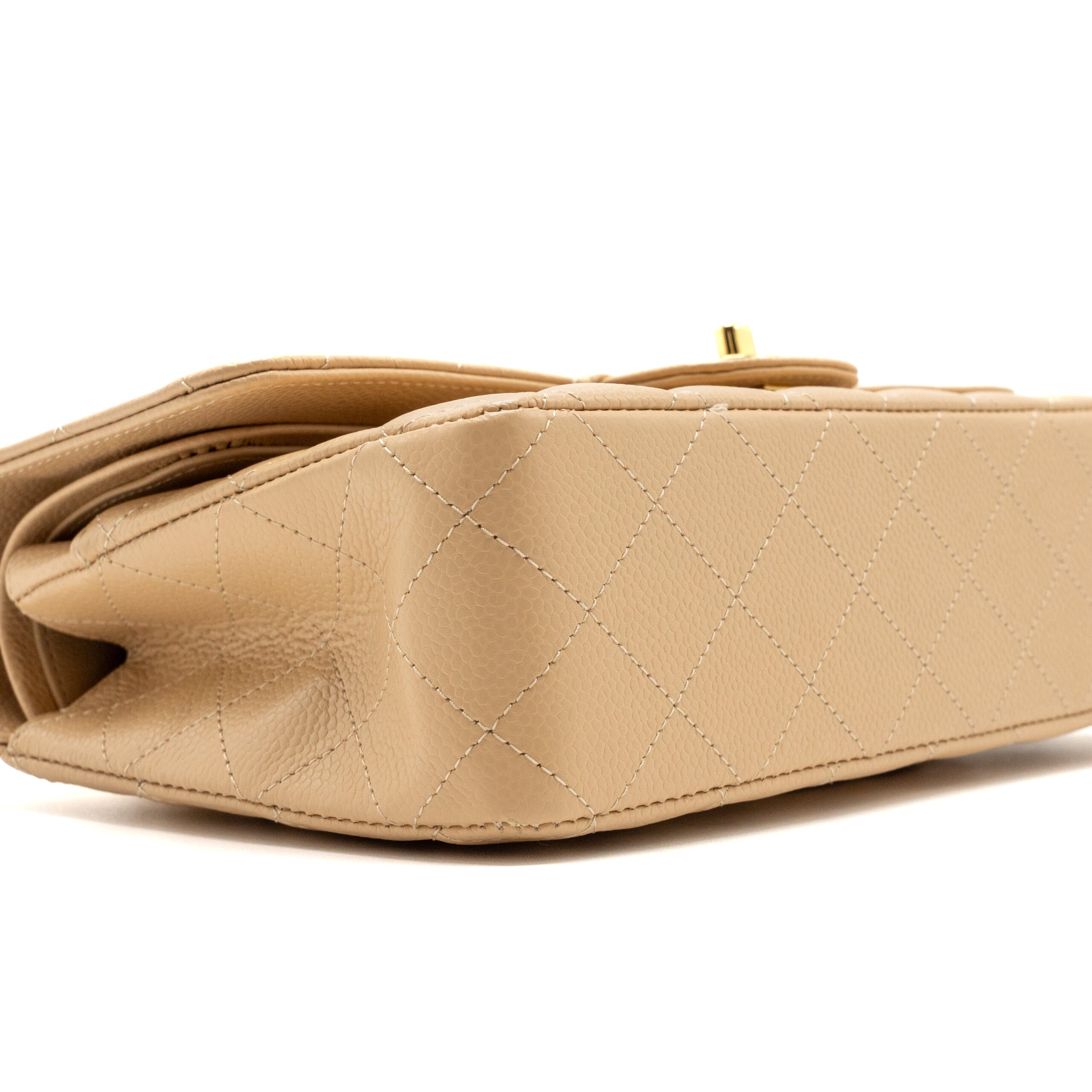 CHANEL MEDIUM CLASSIC DOUBLE FLAP BAG CAVIAR BEIGE GHW (microchip) - Image 7