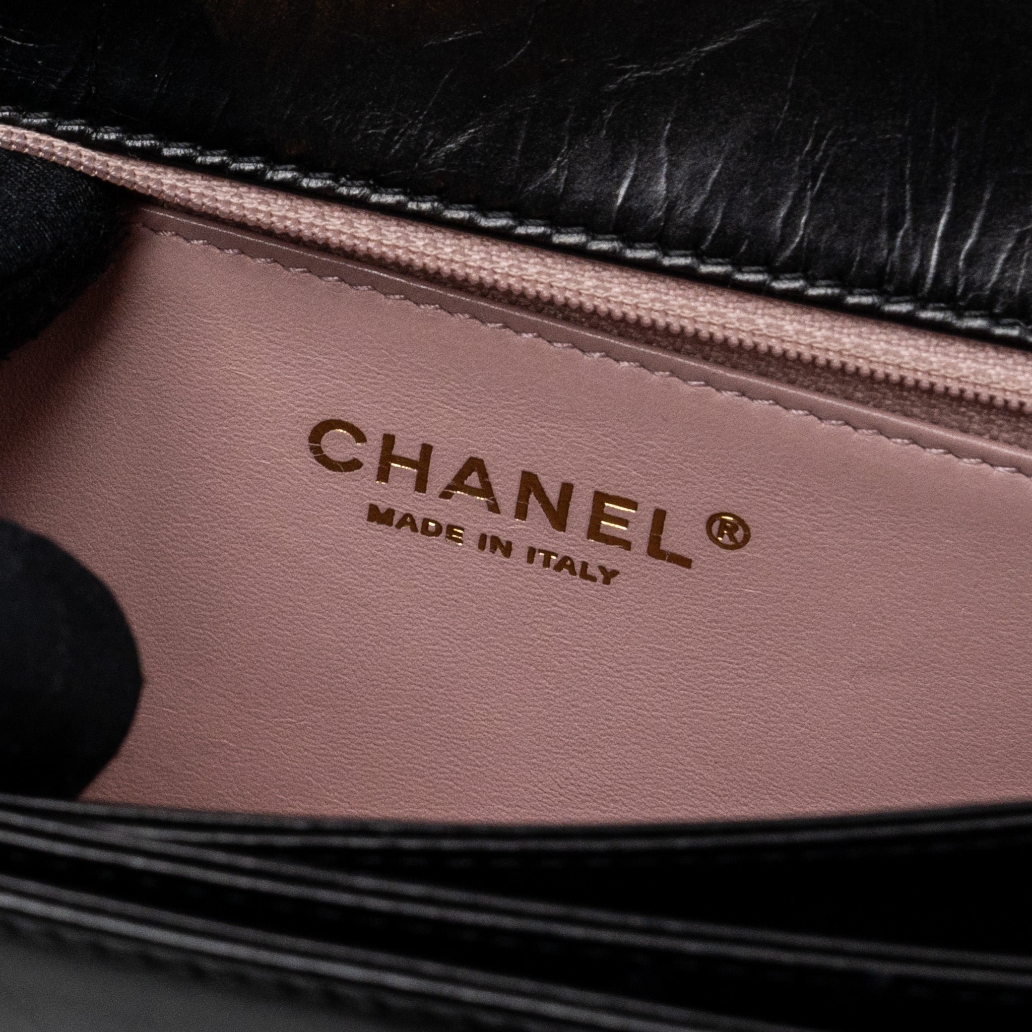 Chanel Flap Bag with chains handle calfskin black GHW - Image 14
