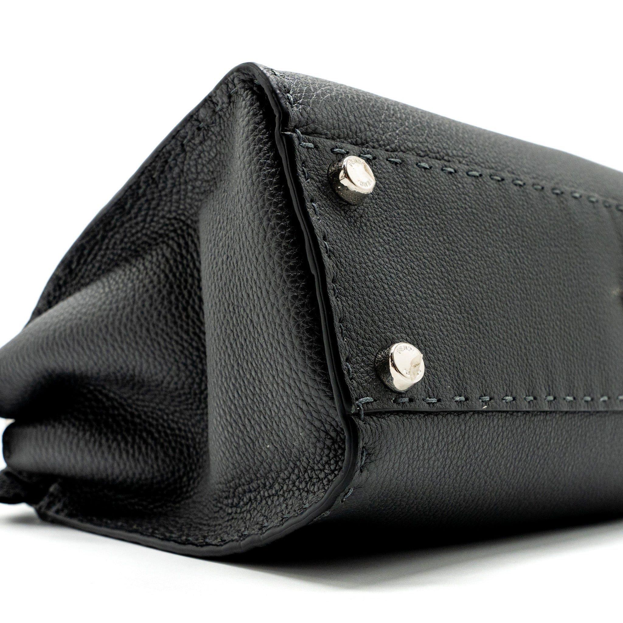 Fendi Medium Peekaboo Bag Selleria Leather Black SHW - Image 6