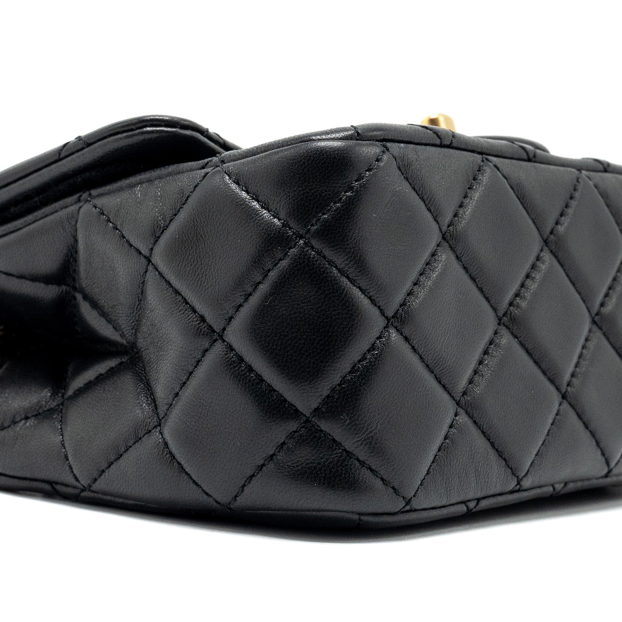 Chanel Pearl Crush Mini Square Lambskin Black GHW (Microchip) - Image 6