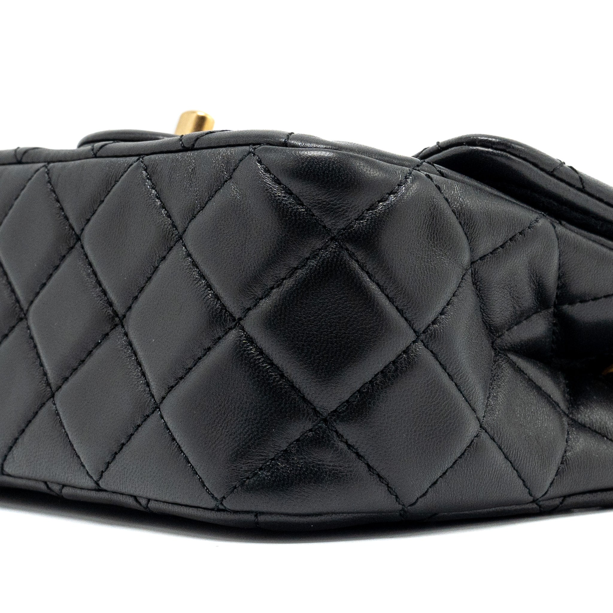 Chanel Pearl Crush Mini Square Lambskin Black GHW (Microchip) - Image 7