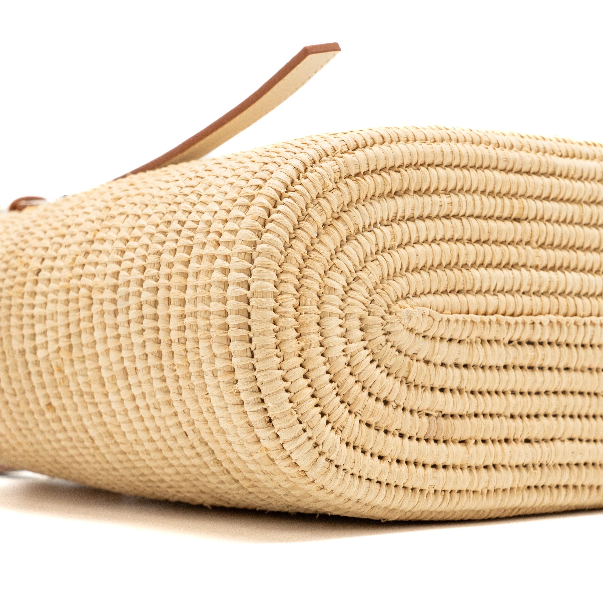 Loewe small square basket bag raffia/ calfskin white SHW - Image 6